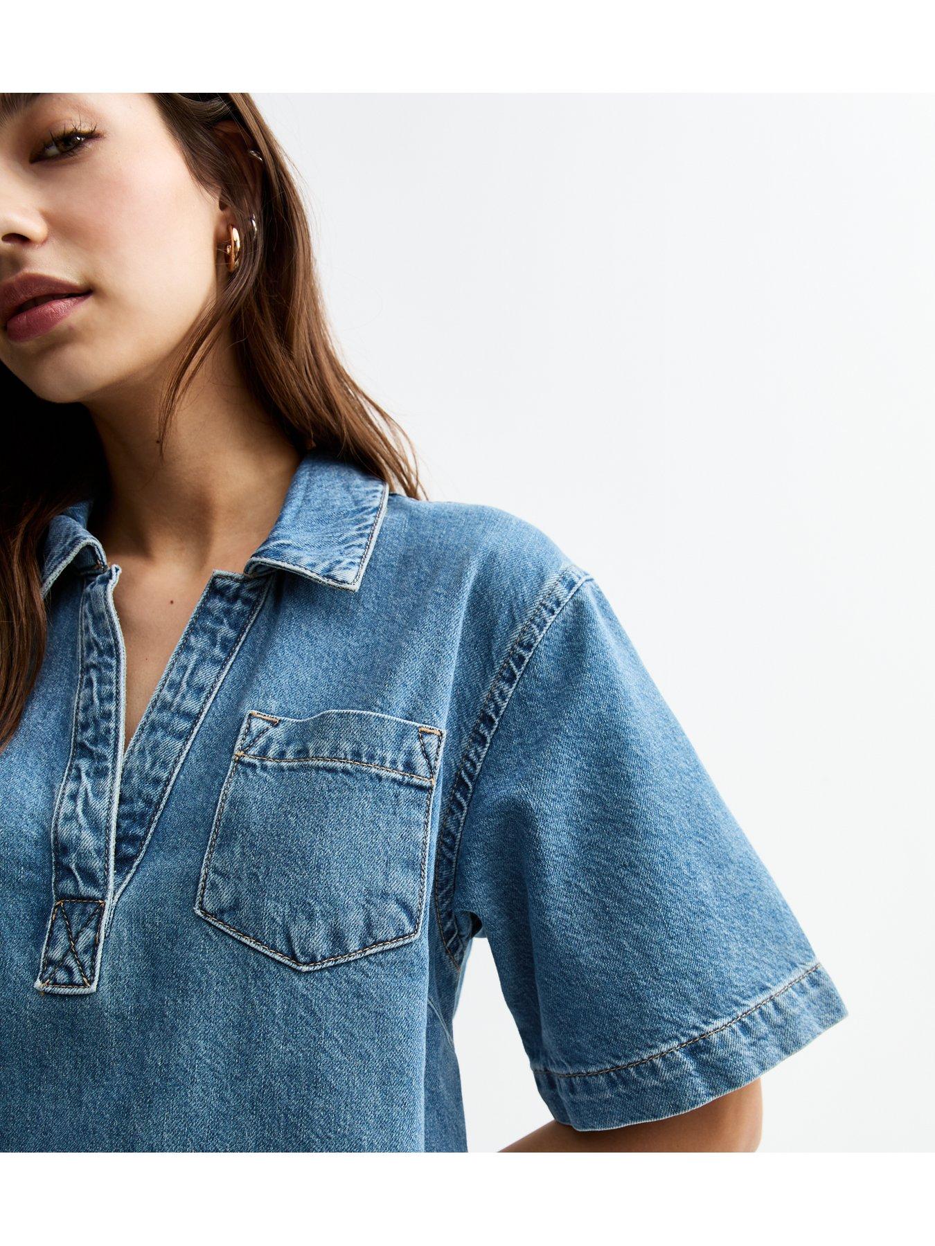  image of new-look-denim-tunic-dress-blue