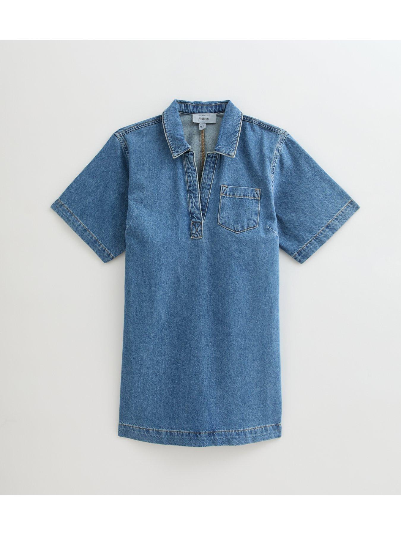  image of new-look-denim-tunic-dress-blue