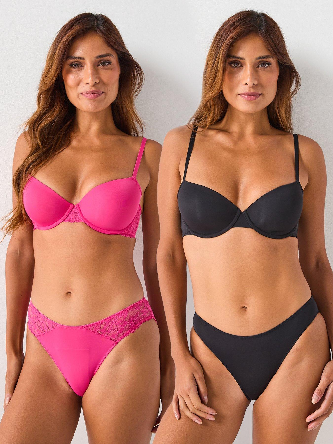 undefined Dorina Willa 2pk Light Padded Demi Bra - Pink/Black