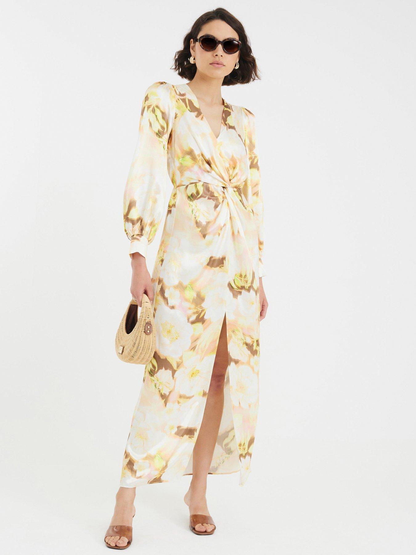 undefined Twist Front Maxi Dress - Cream