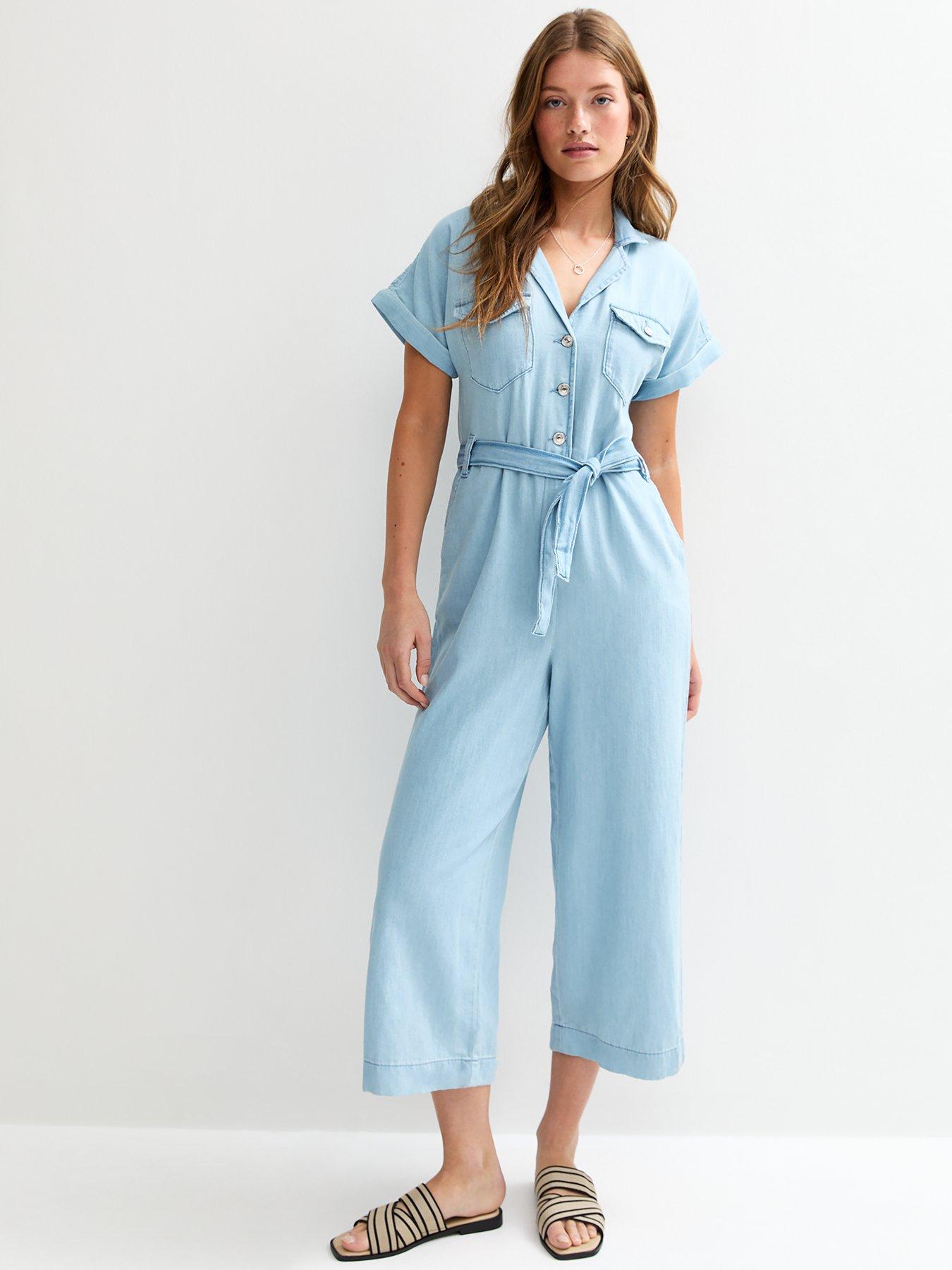 Wide Leg New Look Jeans Jumpsuit New Look Belted Denim Jumpsuit