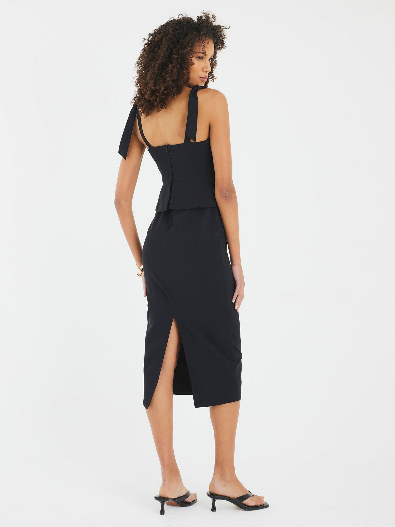River Island Bow Corset Midi Dress - Black | Littlewoods