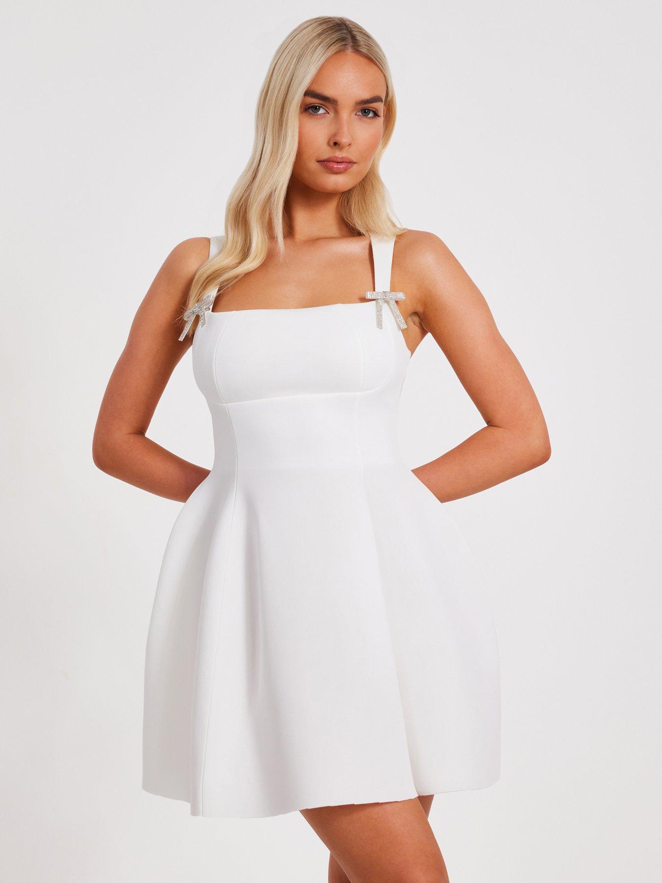undefined White A-line Mini Dress
