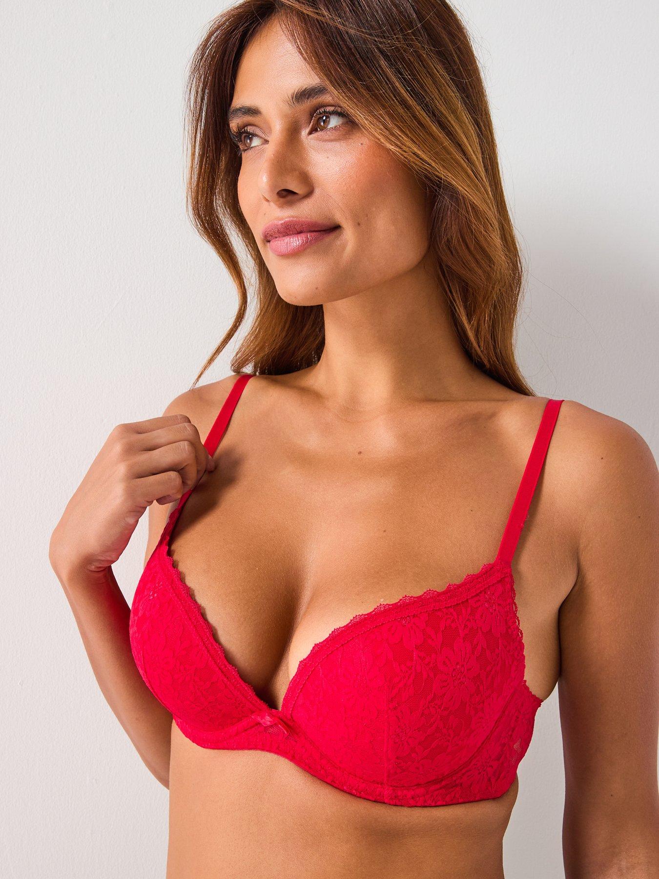 Image 2 of 4 of DORINA Doring Sonia 2pk Push Up Plung Bra - Red/Black