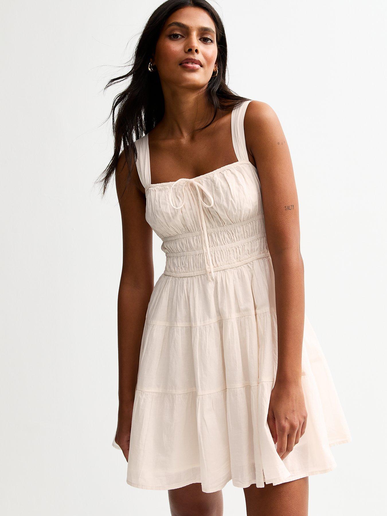 new-look-tie-detail-tiered-mini-dress-white