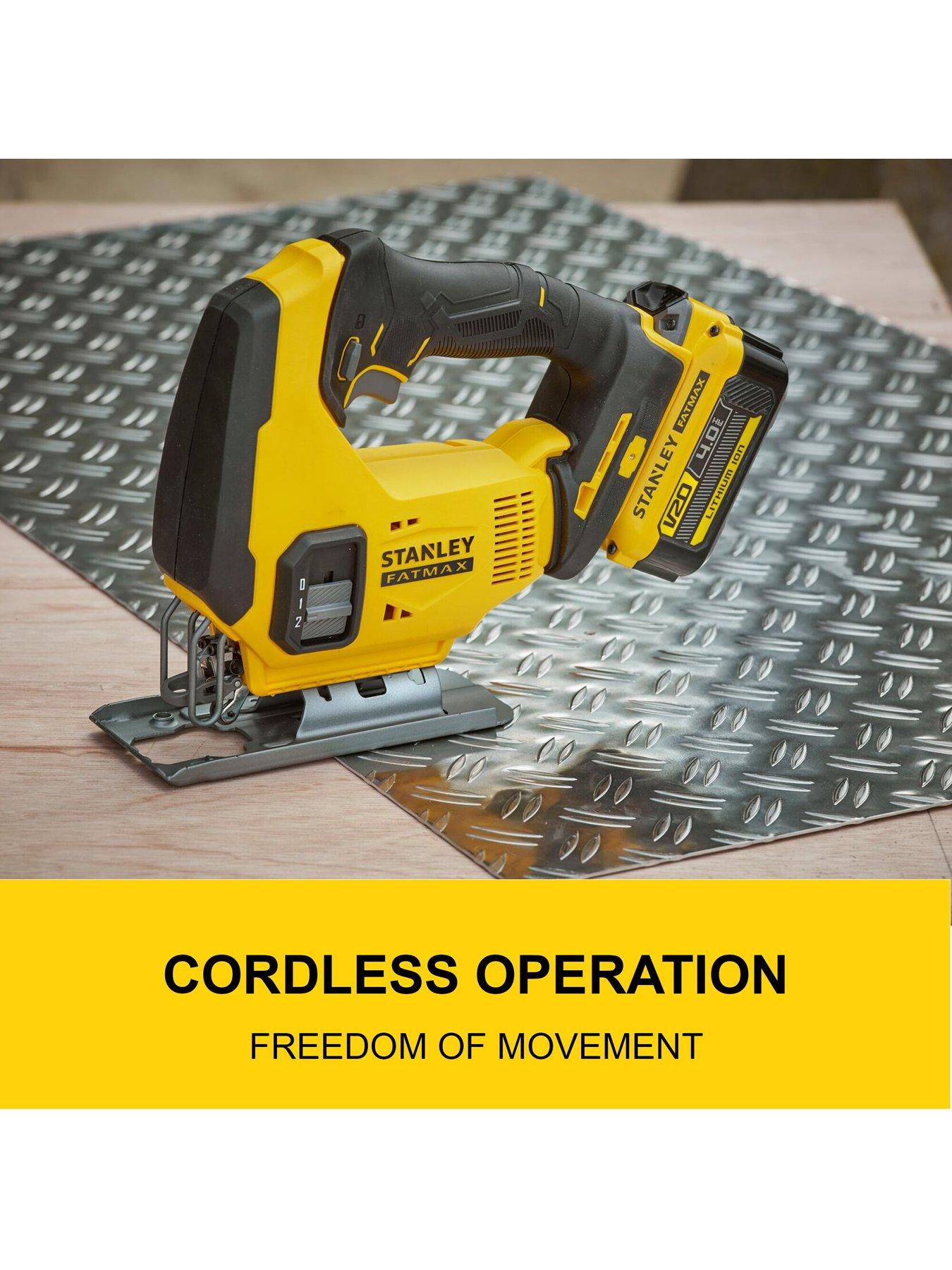  image of stanley-fatmax-18v-stanley-fatmax-v20-cordless-jigsaw-tool-only-sfmcs600b-xj