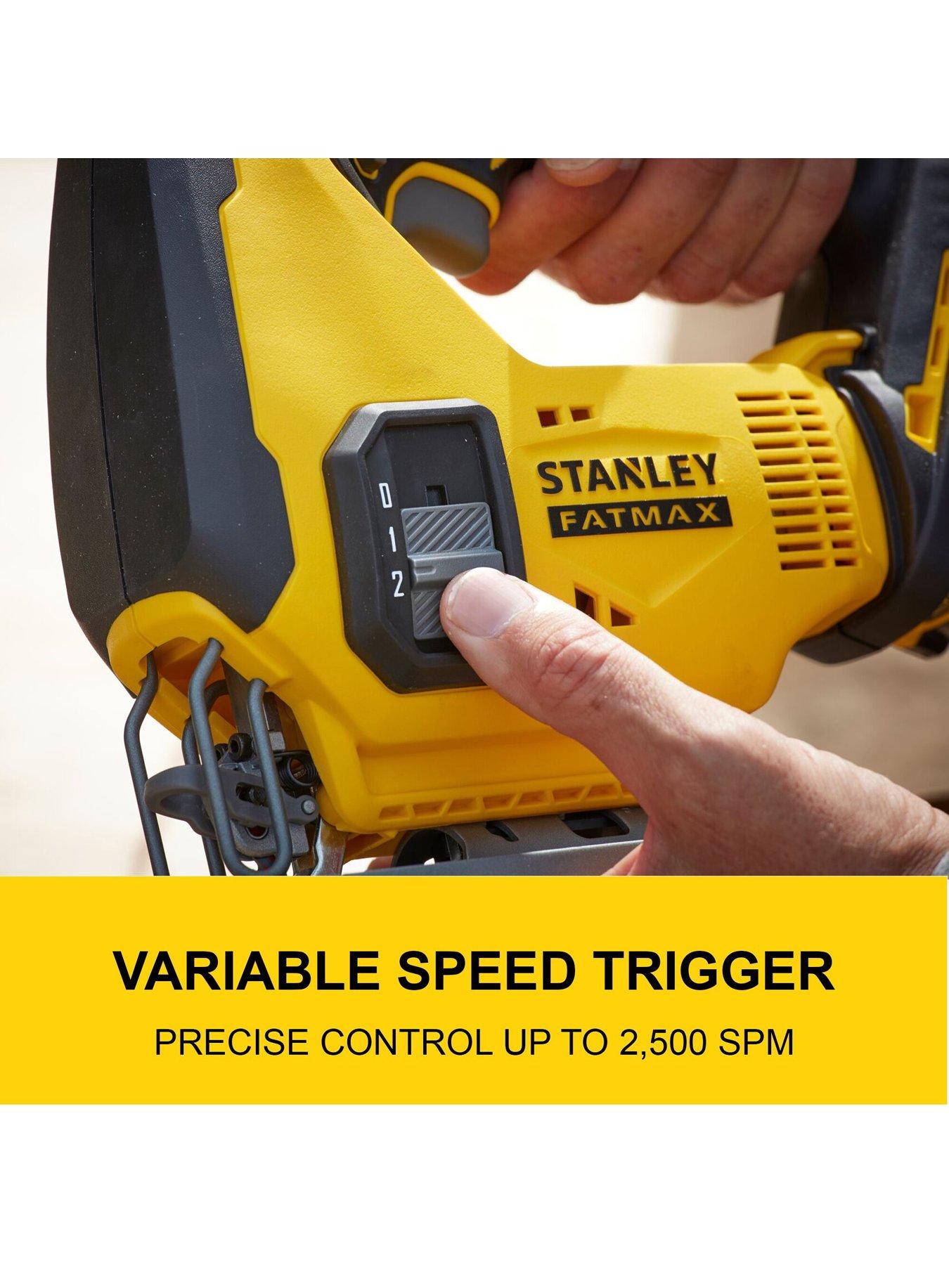  image of stanley-fatmax-18v-stanley-fatmax-v20-cordless-jigsaw-tool-only-sfmcs600b-xj