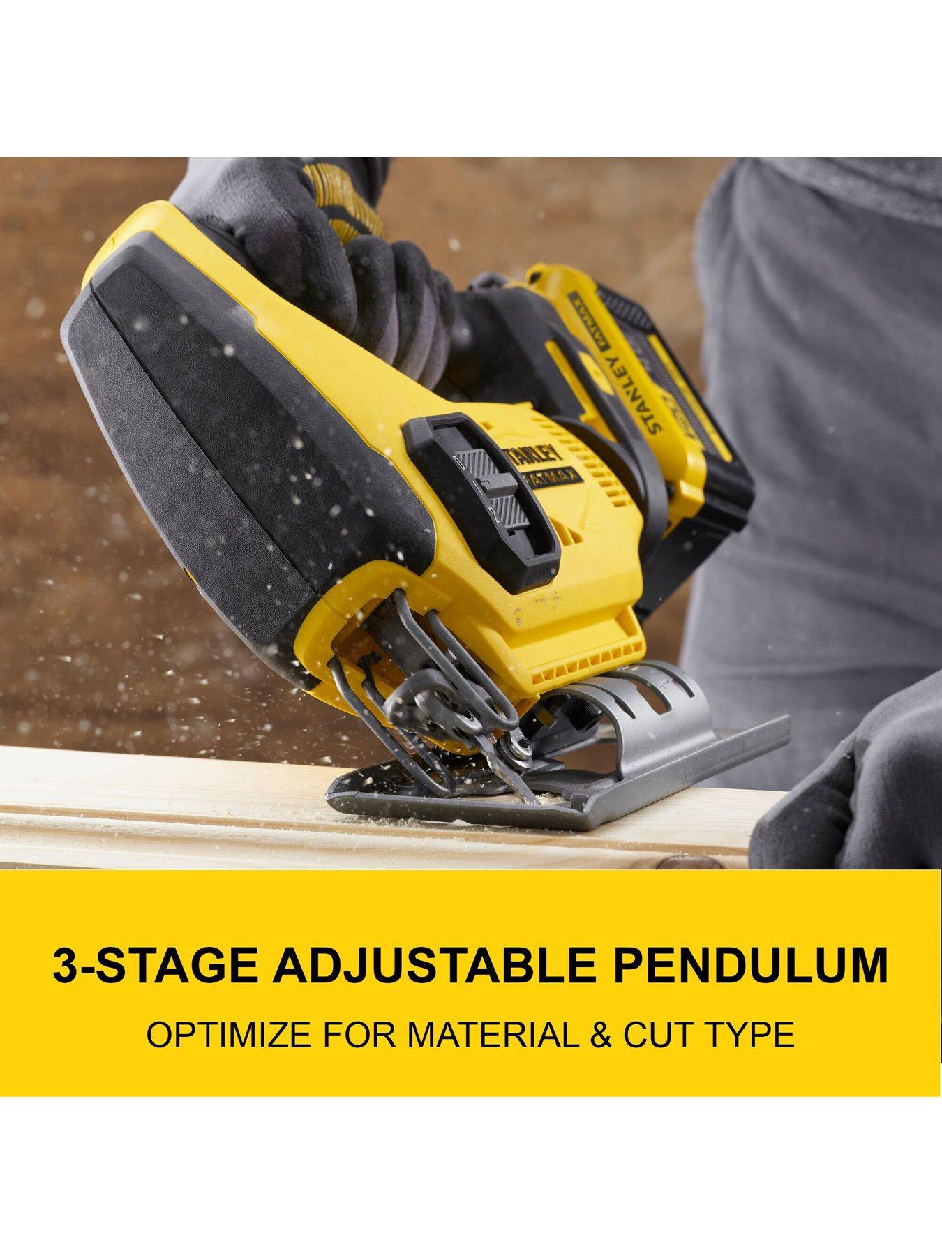  image of stanley-fatmax-18v-stanley-fatmax-v20-cordless-jigsaw-tool-only-sfmcs600b-xj