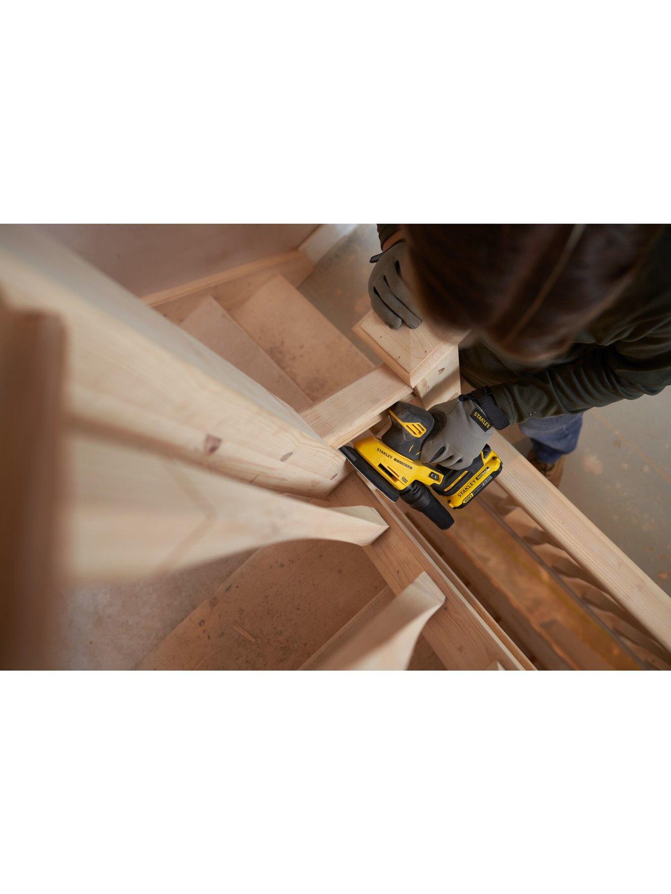  image of stanley-fatmax-18v-stanley-fatmax-v20-cordless-detail-sander-tool-only-sfmcw221b-xj