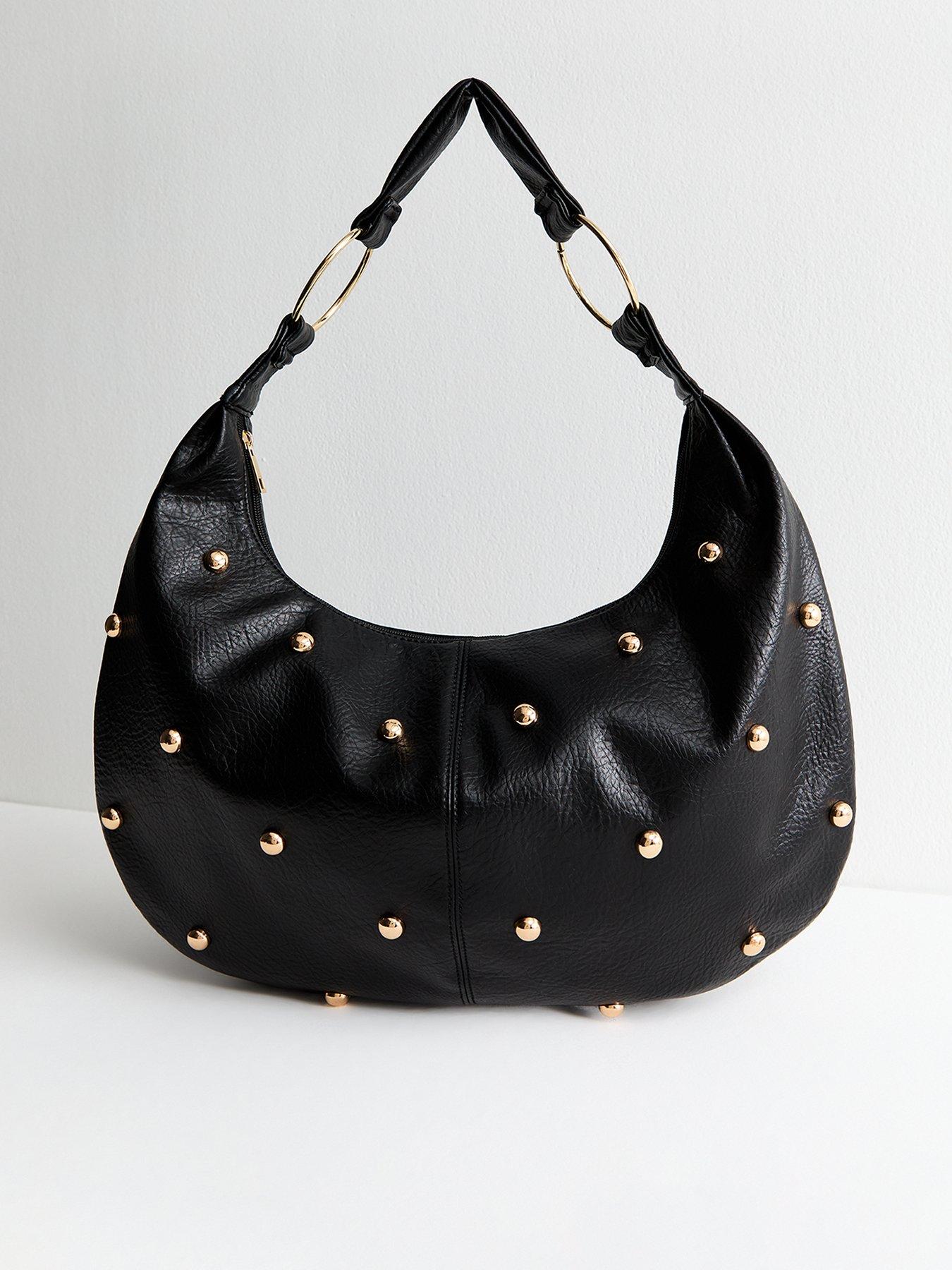 new-look-faux-leather-studded-handbag-black