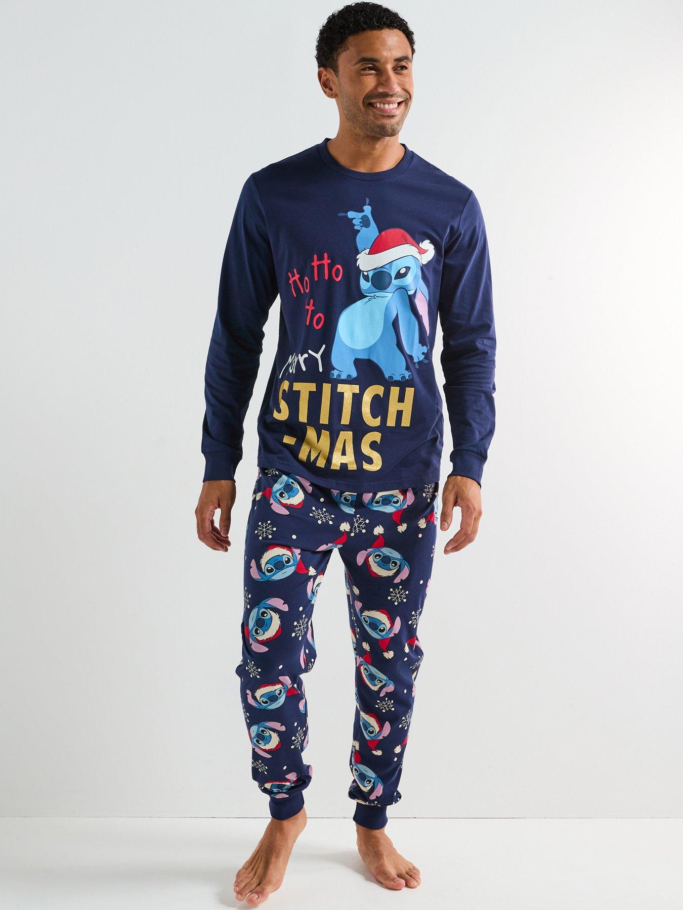 Image 2 of 7 of The Very Collection Mens Disney Lilo &amp; Stitch Festive Family Pyjamas