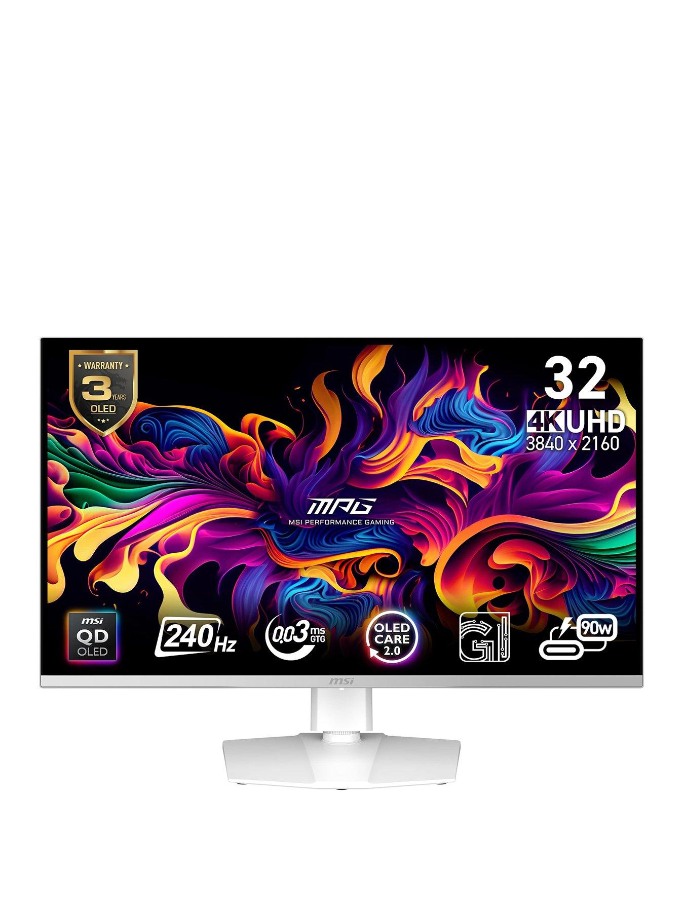 MSI MPG 321URXW QD-OLED 32-inch, 4K UHD, 240Hz, 0.03ms, Adaptive Sync, White Gaming Monitor