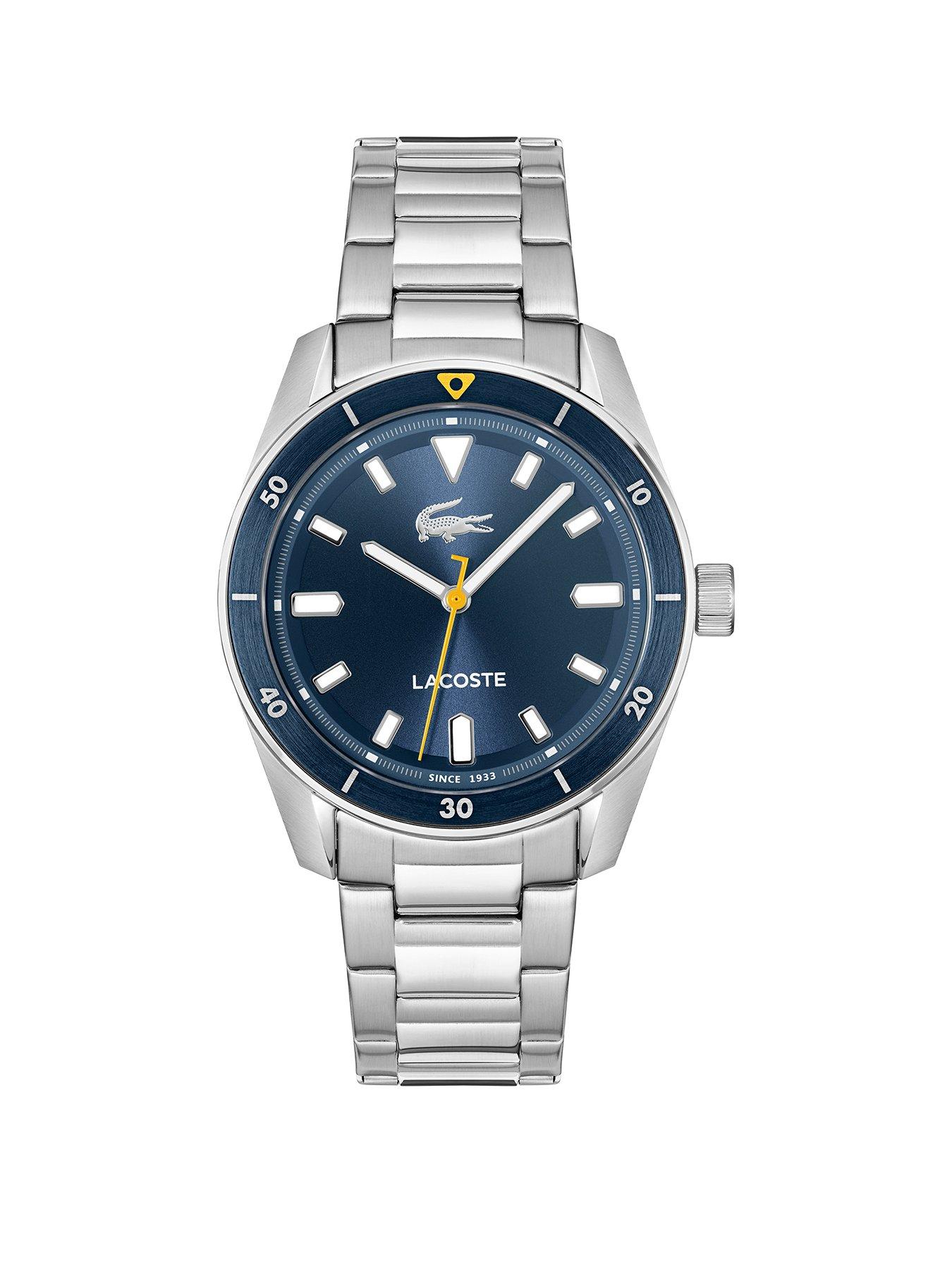Image 1 of 5 of Lacoste Boston Men's Watch Blue Dial Wrist Watch - Silver