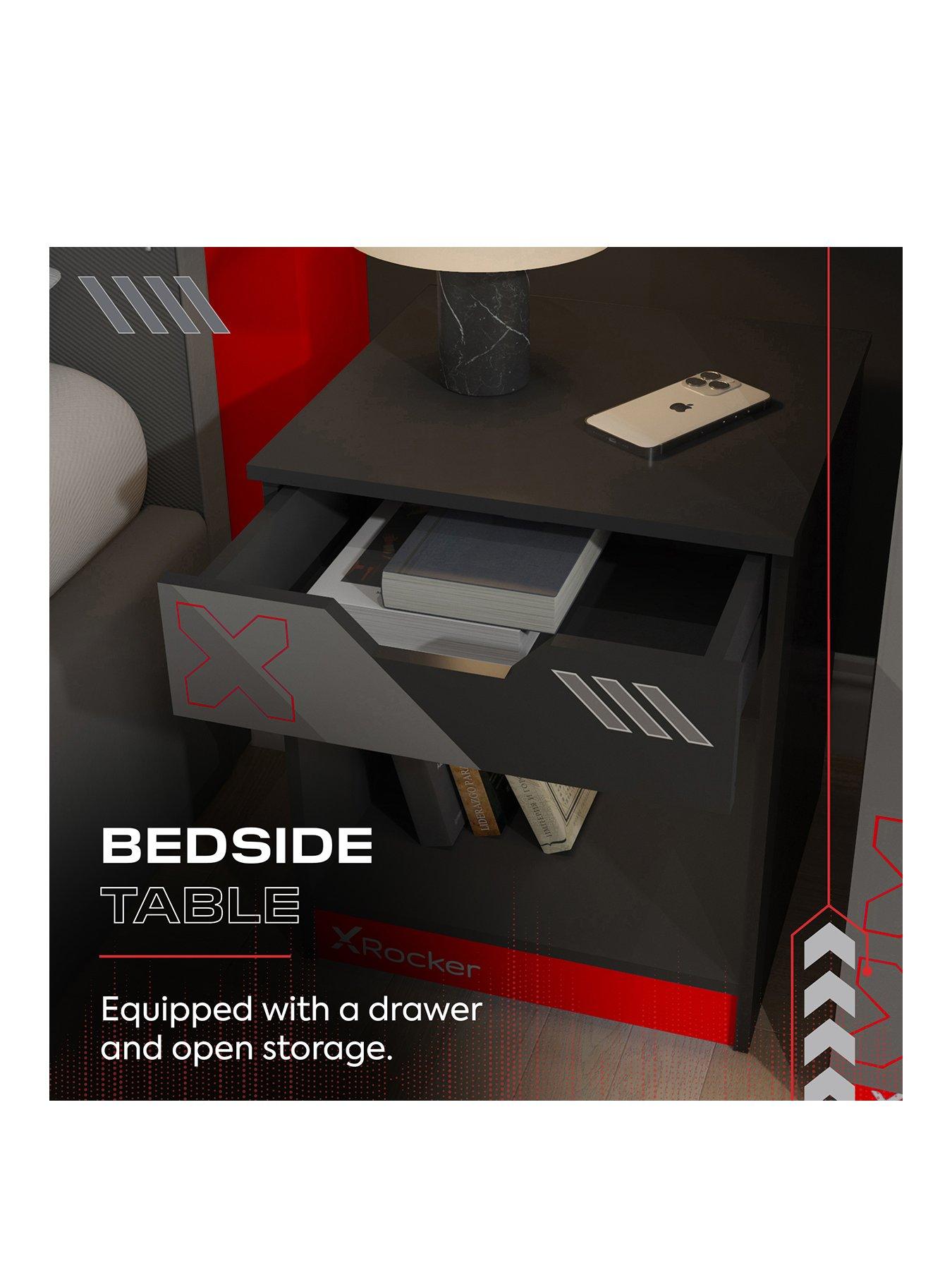  image of x-rocker-octane-3-piece-furniture-set-ndash-bedside-table-chest-and-wardrobe-red
