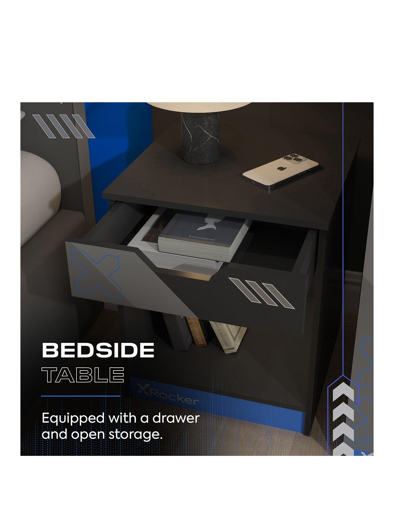  image of x-rocker-octane-3-piece-furniture-set-ndash-bedside-table-chest-and-wardrobe-blue