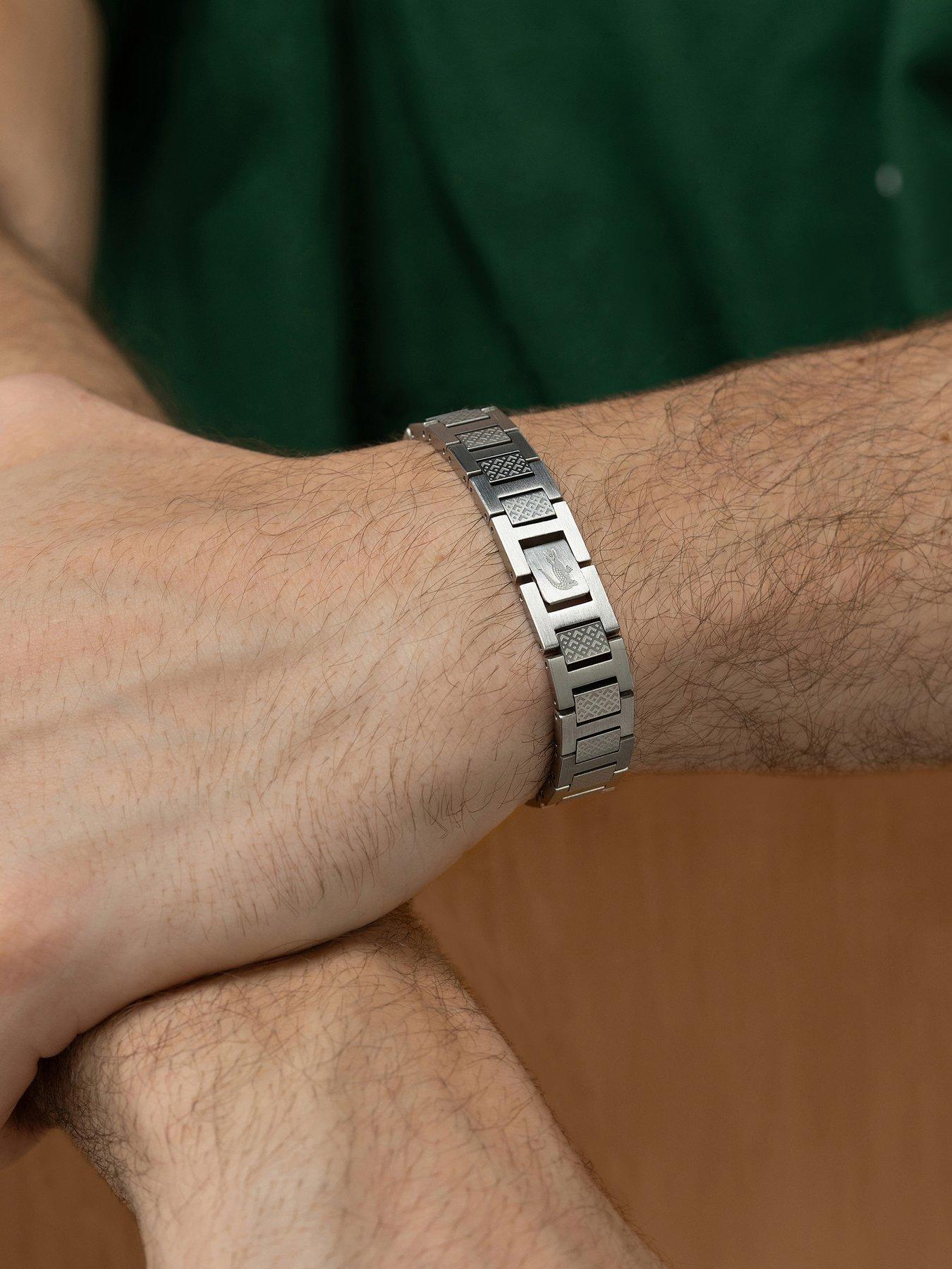  image of lacoste-metropole-mens-bracelet--silver