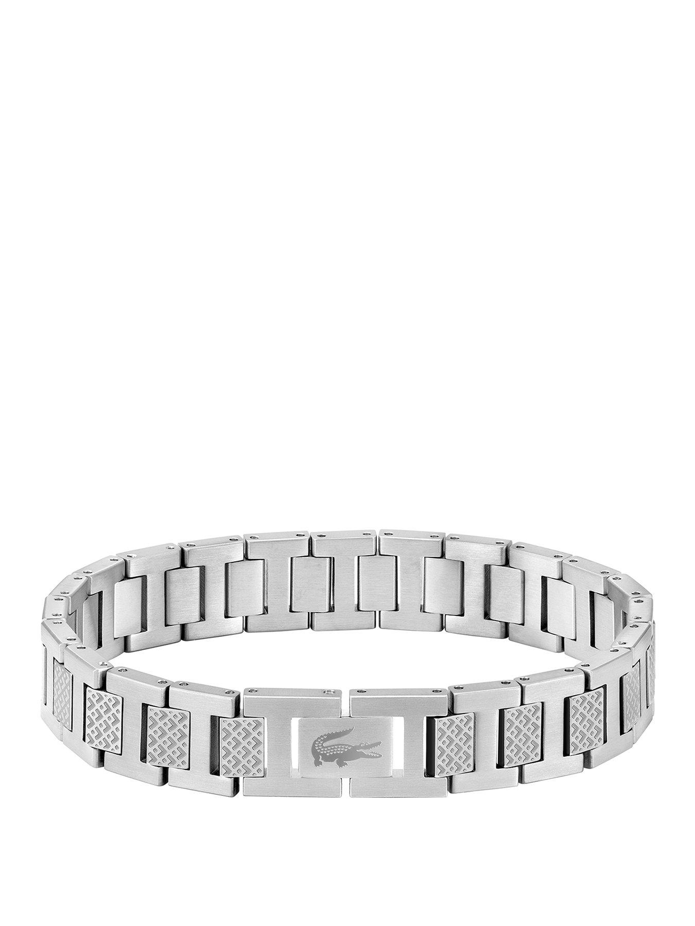  image of lacoste-metropole-mens-bracelet--silver