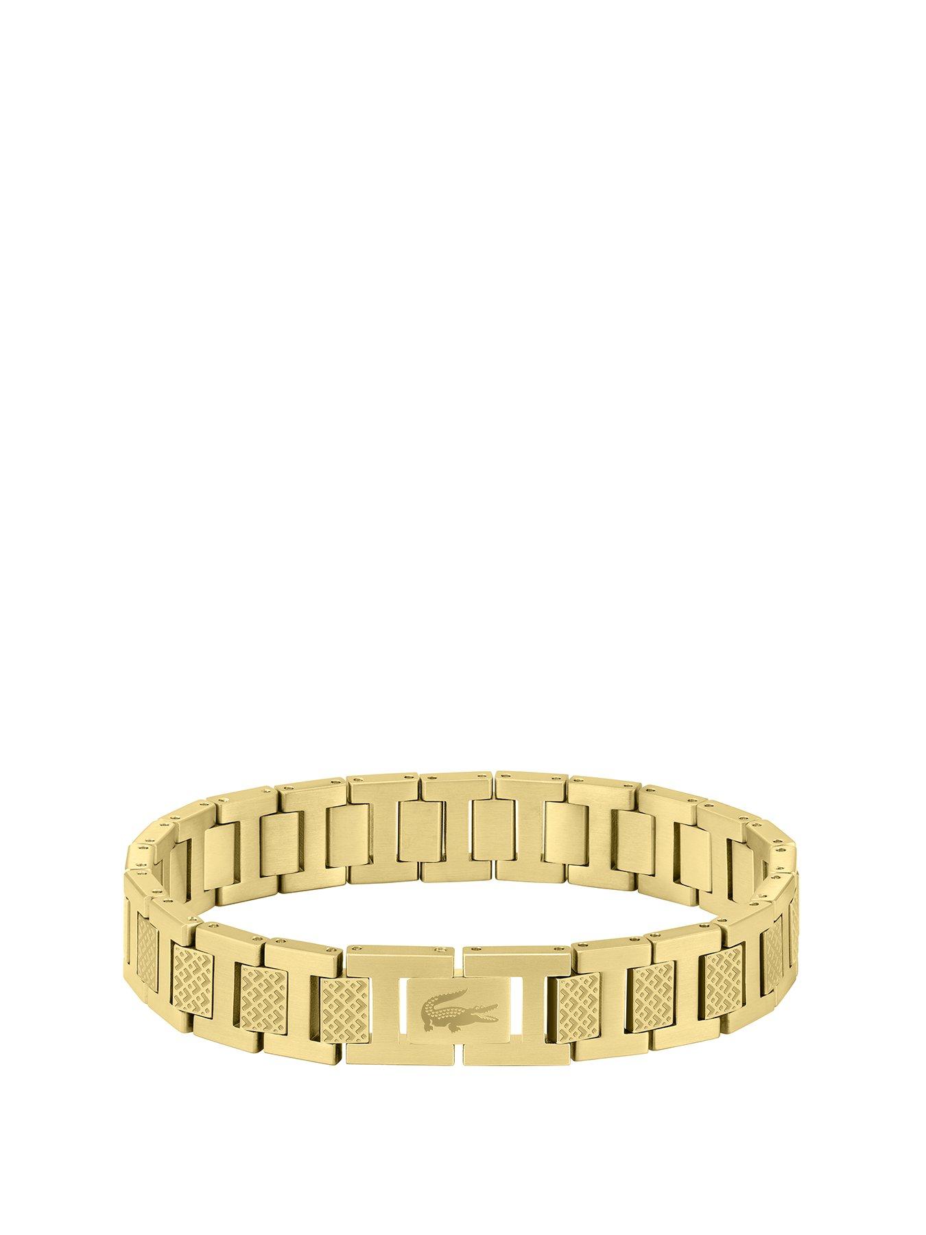 Image 1 of 4 of Lacoste Mens Metropole IP H-Link Bracelet - Gold
