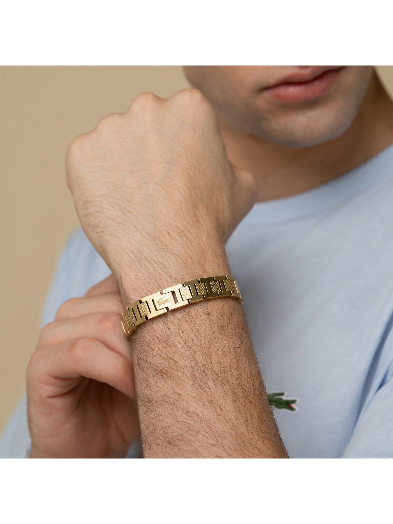 Image 3 of 4 of Lacoste Mens Metropole IP H-Link Bracelet - Gold
