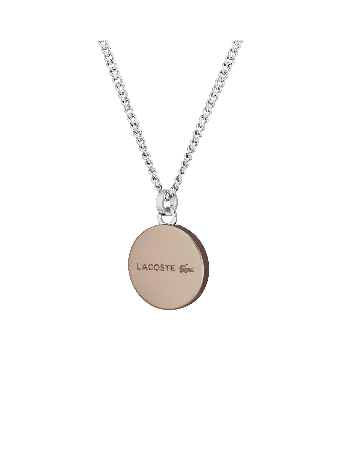  image of lacoste-vigor-mens-necklace-silver