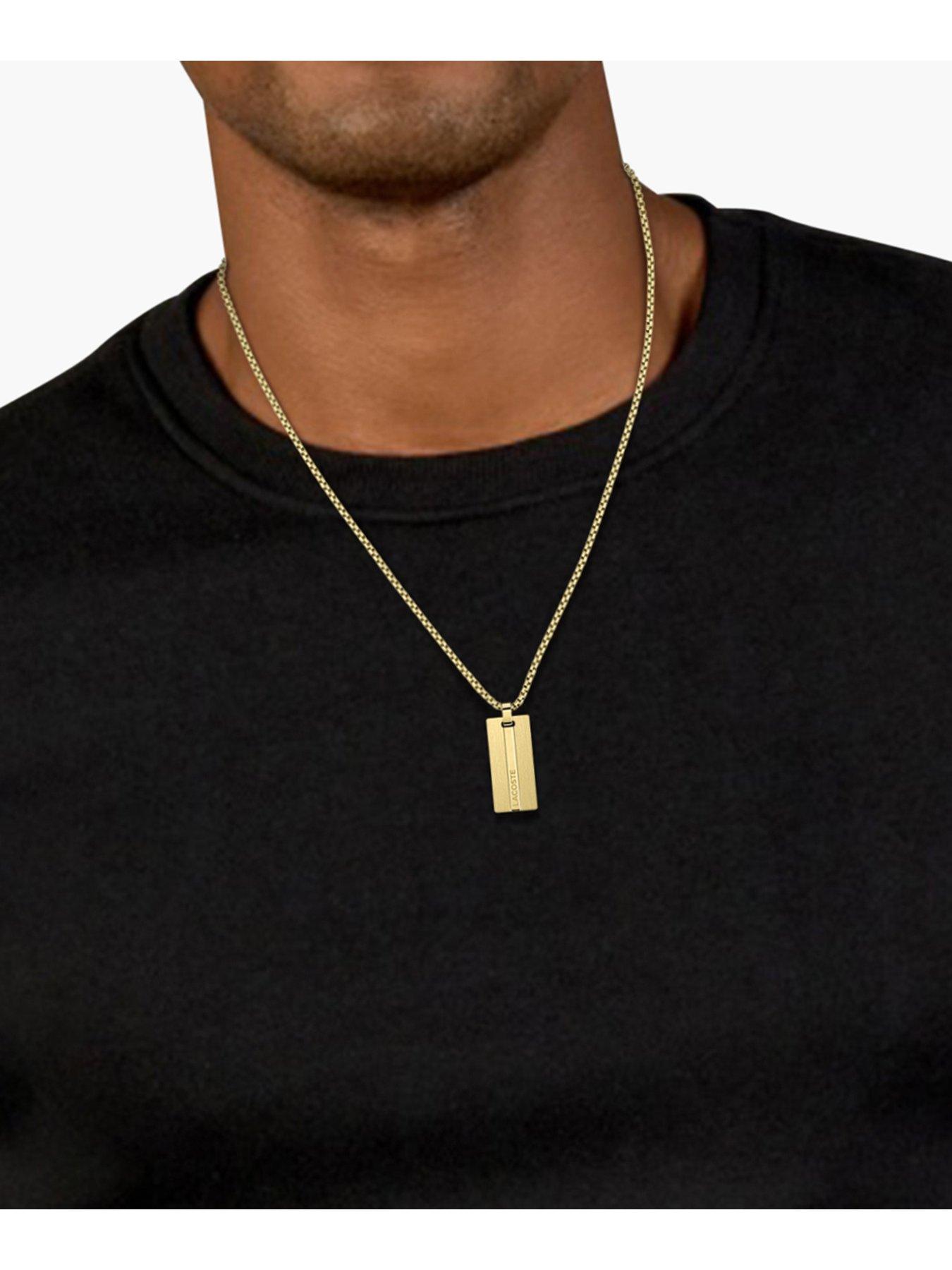  image of lacoste-adevnturer-mens-necklace-gold