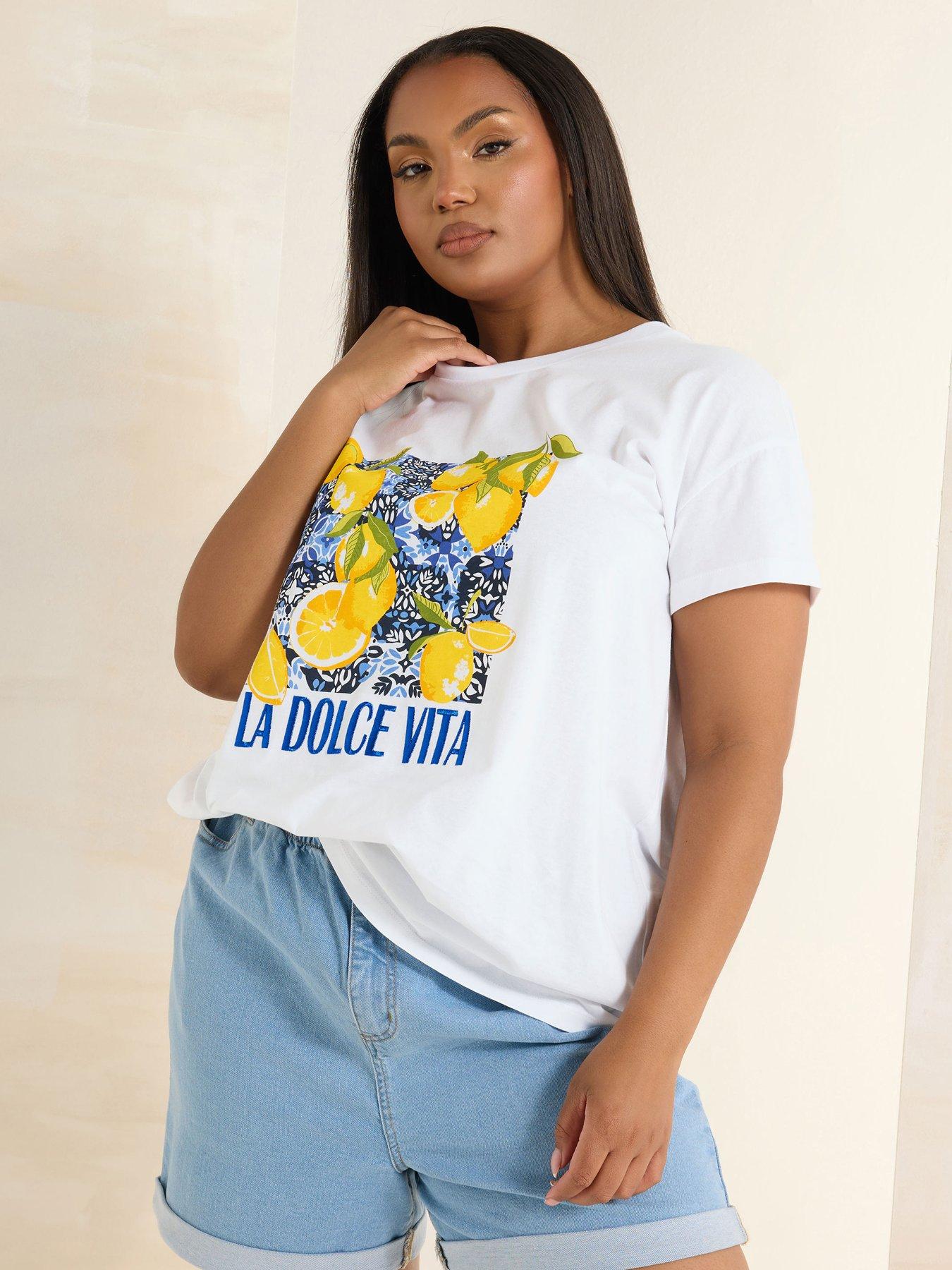  image of yours-curve-placement-print-t-shirt-white