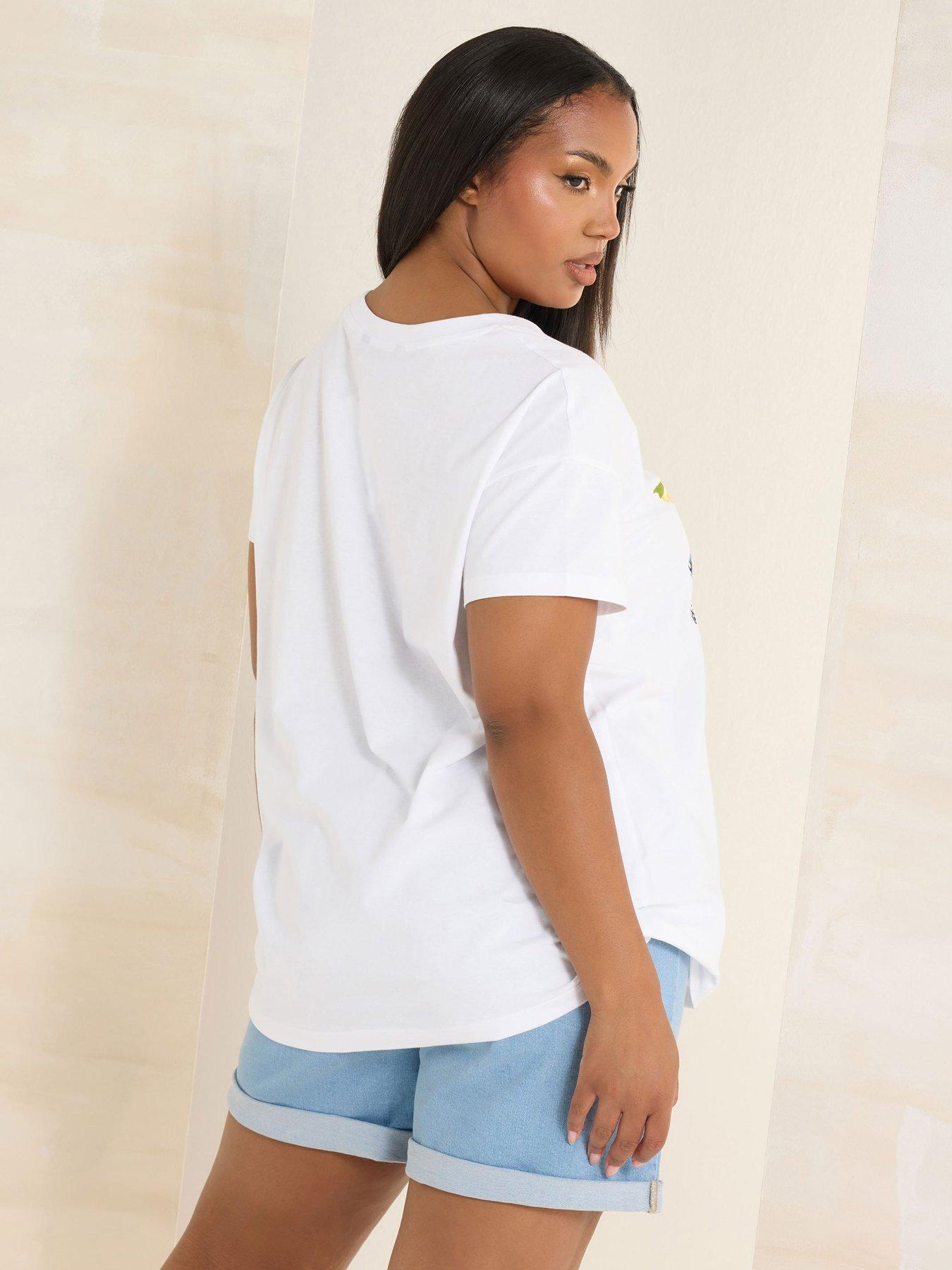  image of yours-curve-placement-print-t-shirt-white