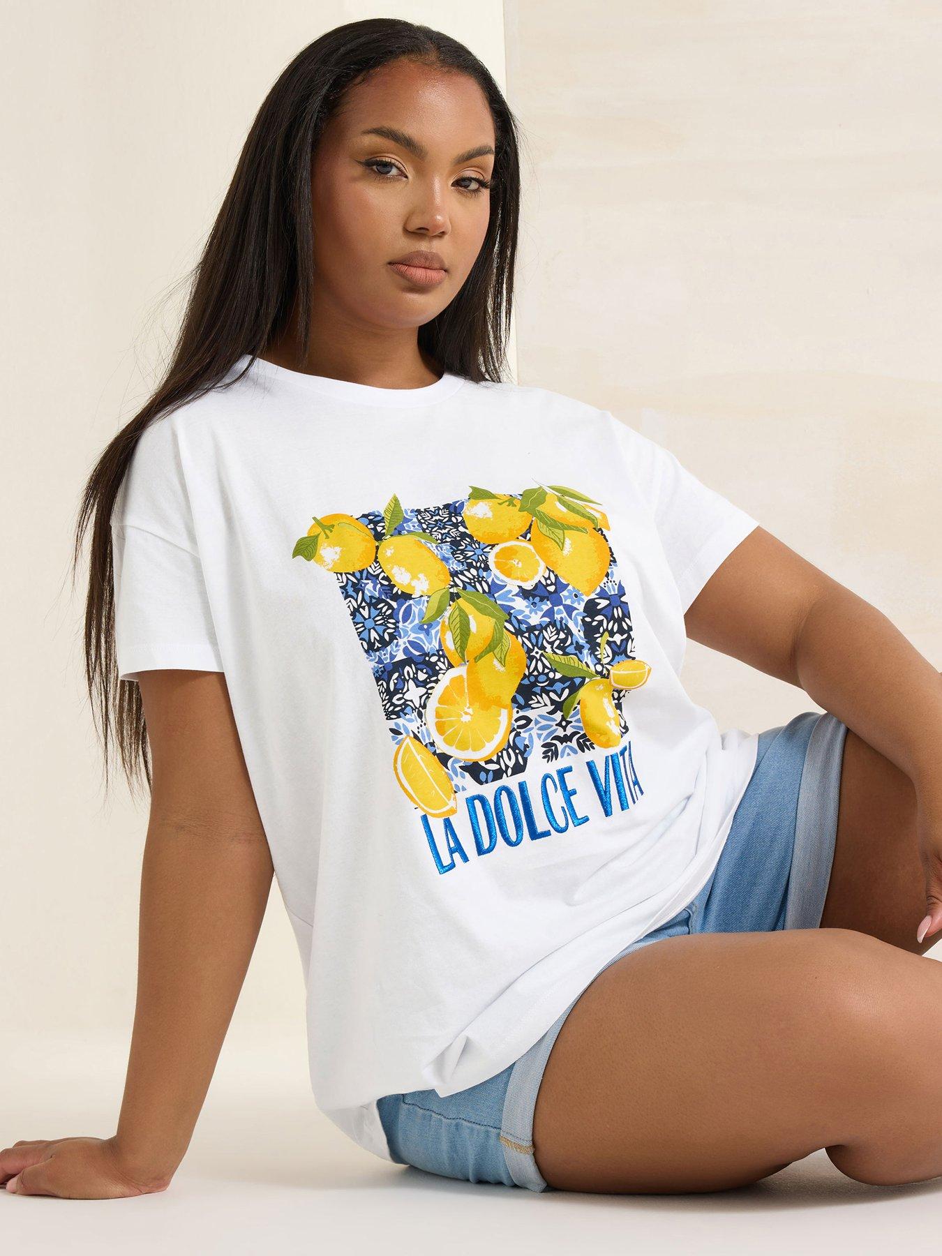  image of yours-curve-placement-print-t-shirt-white