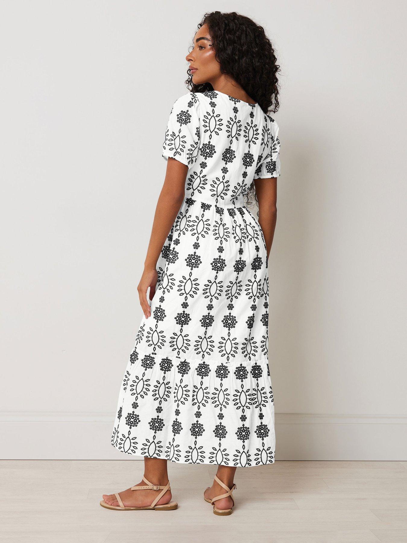  image of mco-petite-embroidered-button-dress
