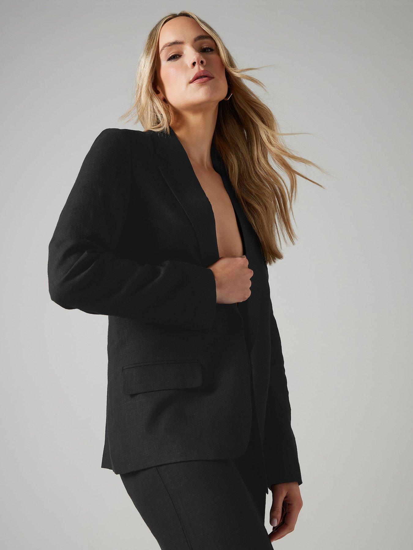  image of long-tall-sally-tall-linen-blazer