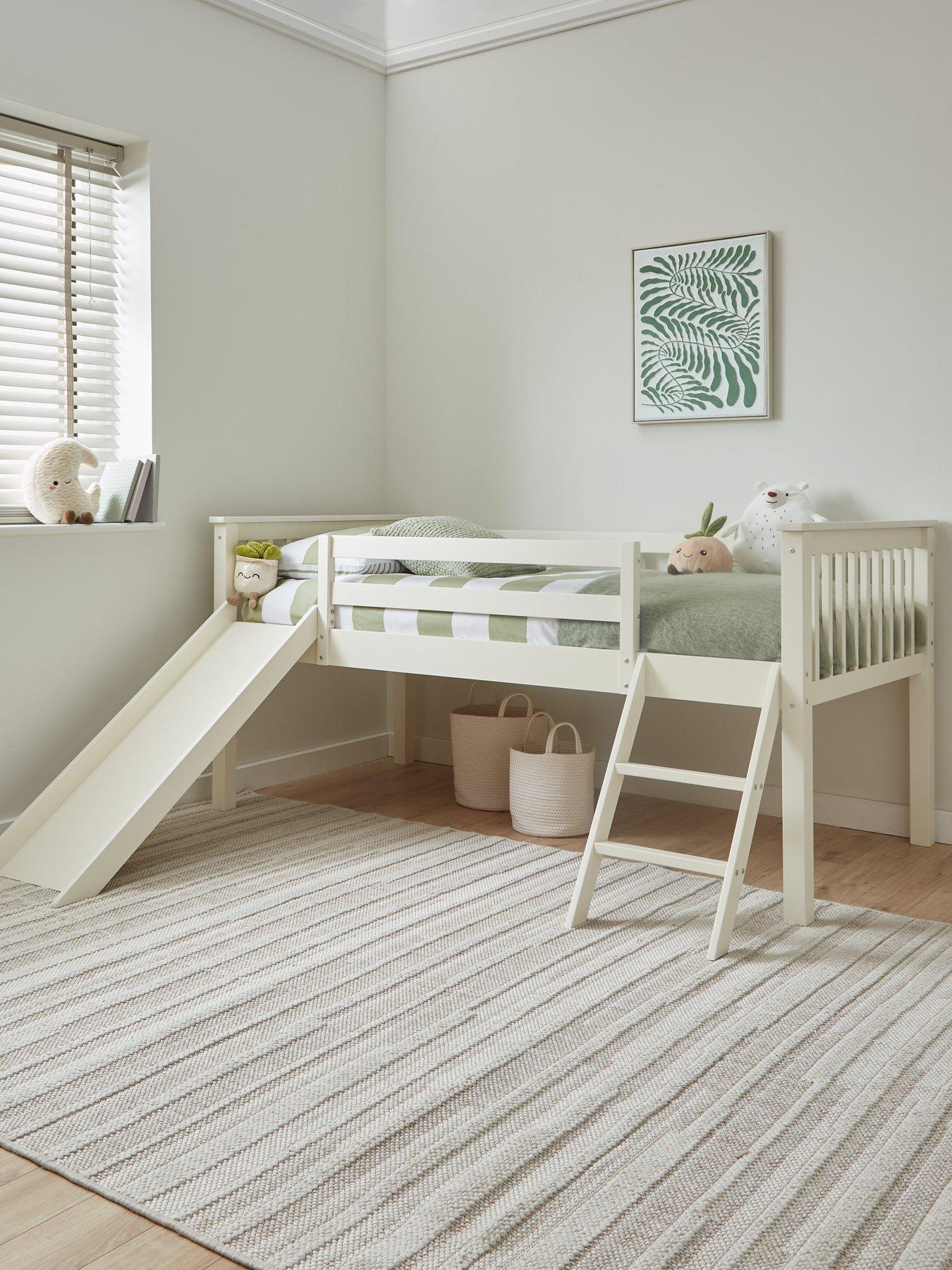 The Very Collection Novara Mid Sleeper With Slide with Mattress Options (Buy  &  SAVE!) - White - FSC® Certified
