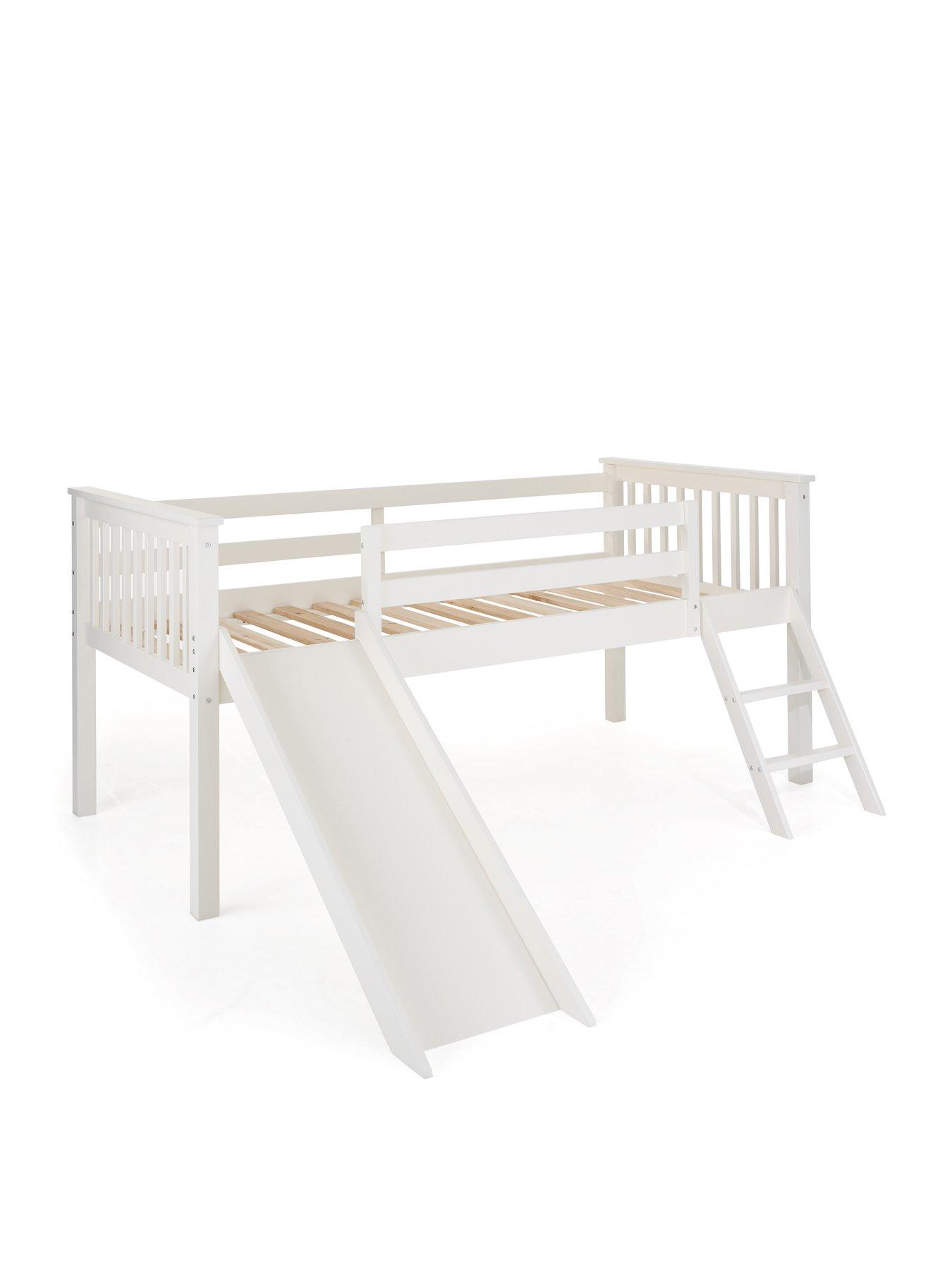 Image 3 of 7 of Very Home Novara Mid Sleeper With Slide&nbsp;with Mattress Options (Buy &amp; SAVE!) - White&nbsp;- FSC&reg; Certified