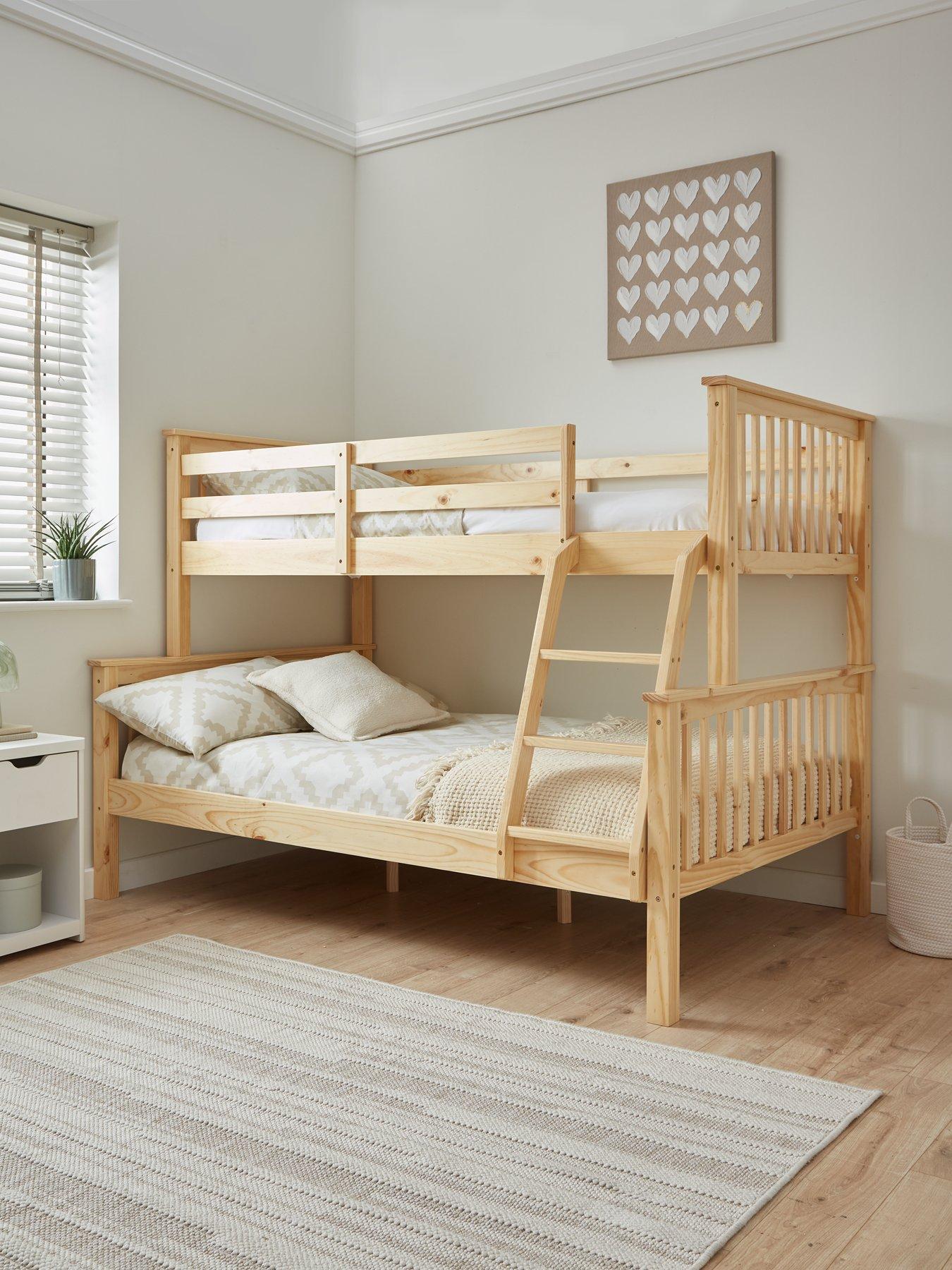 Very Home Novara Detachable Trio Bunk Bed in Wood with Optional Mattress - FSC® Certified