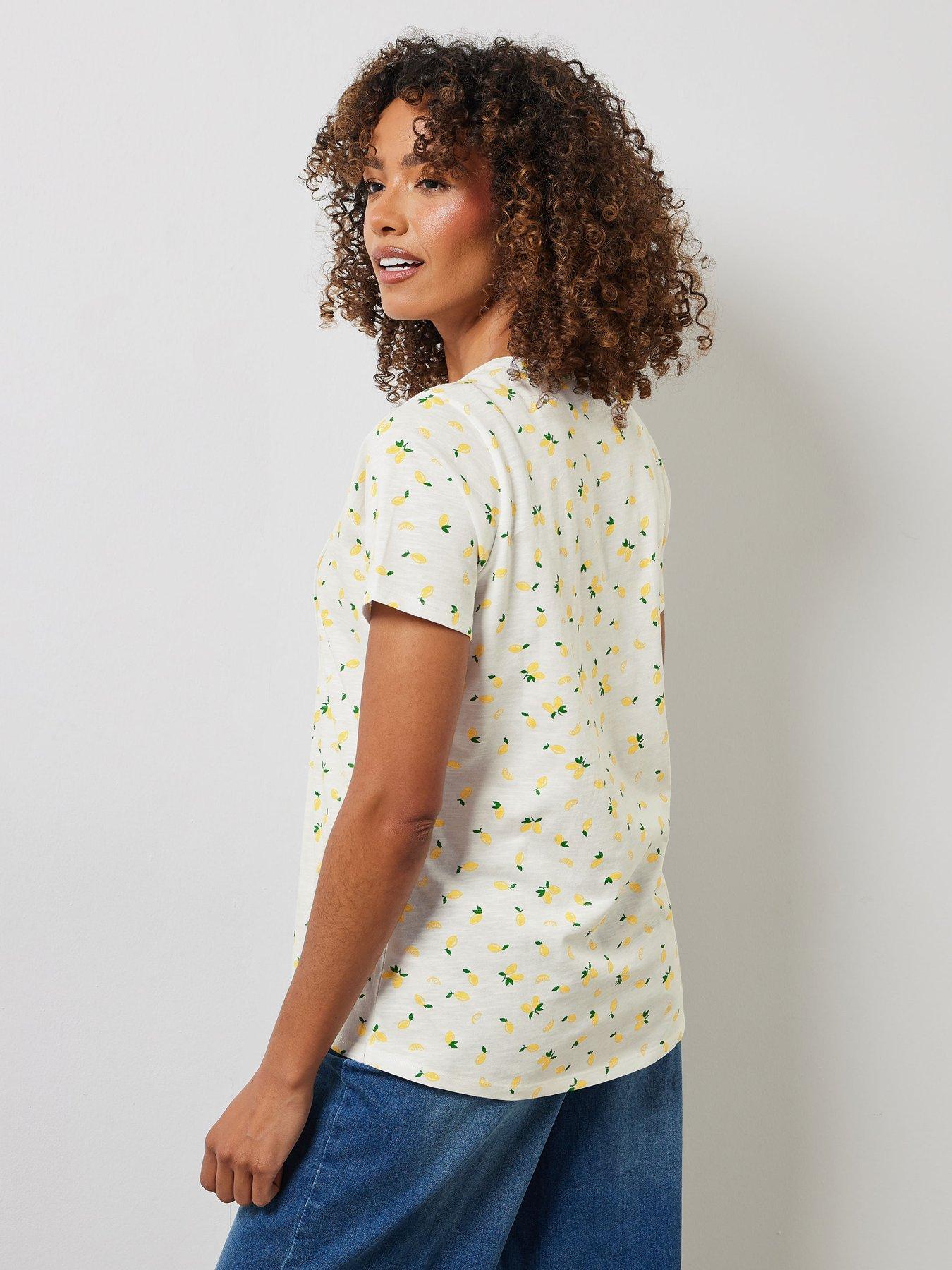  image of mco-short-sleeve-cotton-henley-top-whiteyellow