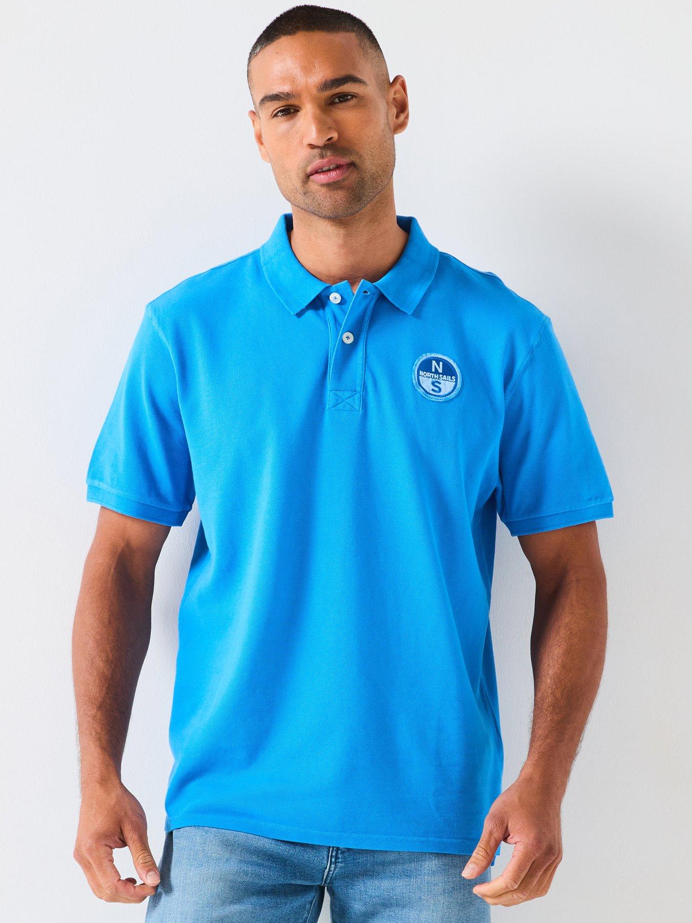 front image of north-sails-small-logo-short-sleeve-polo-shirt-bright-blue