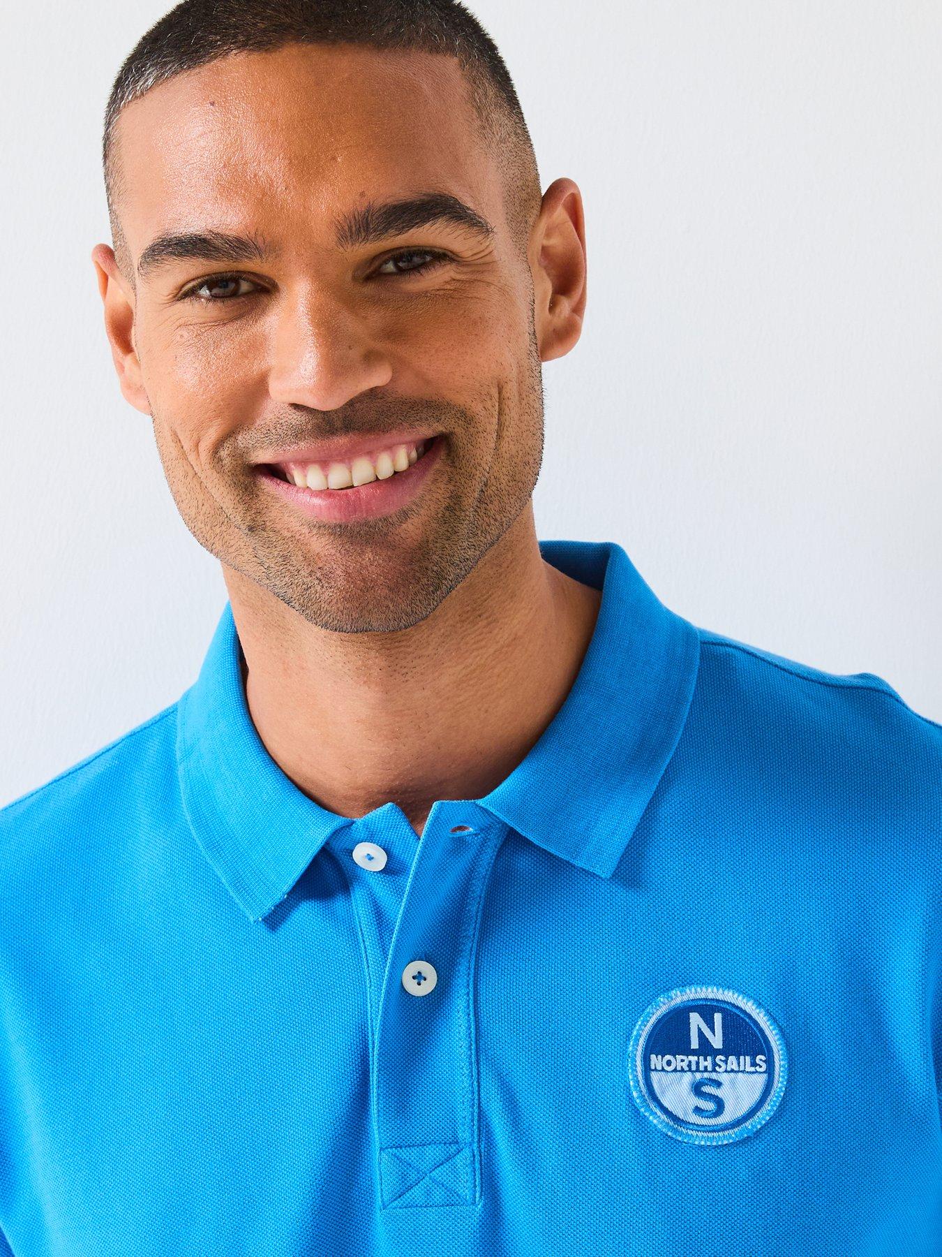  image of north-sails-small-logo-short-sleeve-polo-shirt-bright-blue