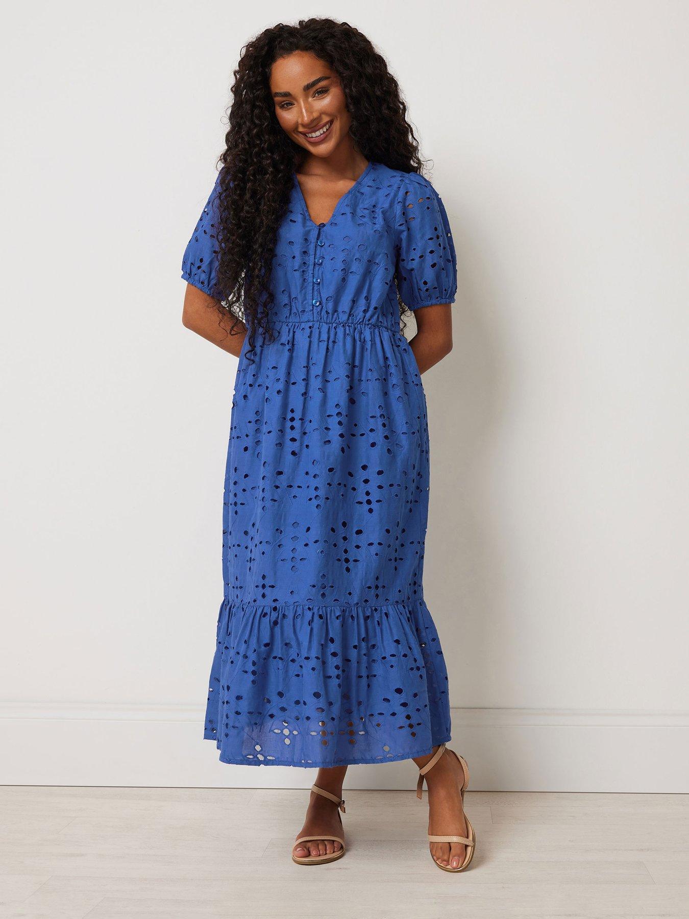  image of mco-petite-broderie-button-down-dress