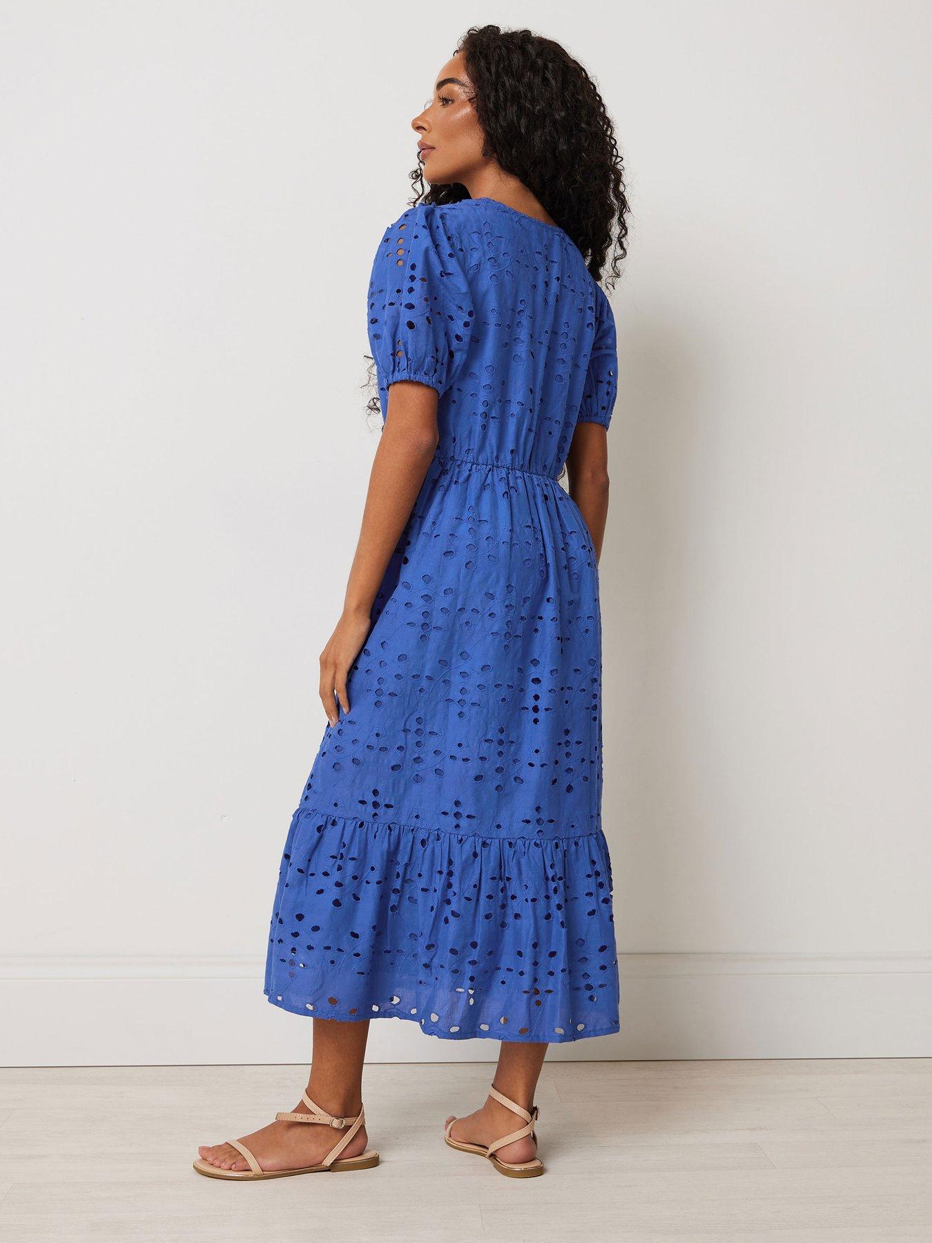  image of mco-petite-broderie-button-down-dress