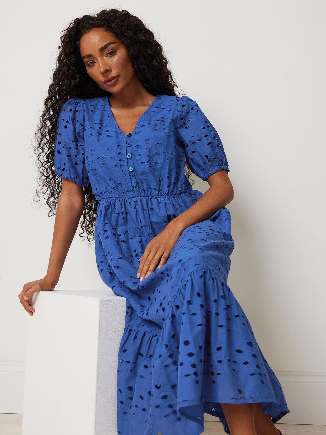  image of mco-petite-broderie-button-down-dress