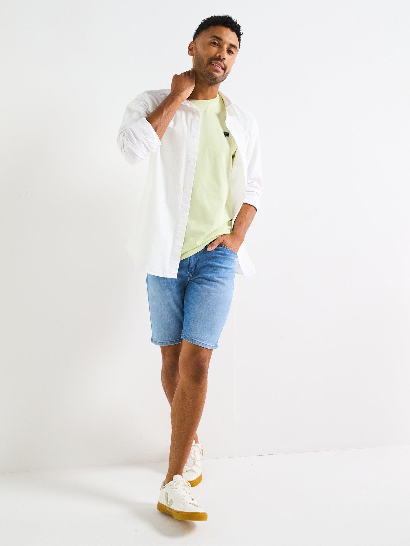  image of wrangler-texas-denim-shorts--blue