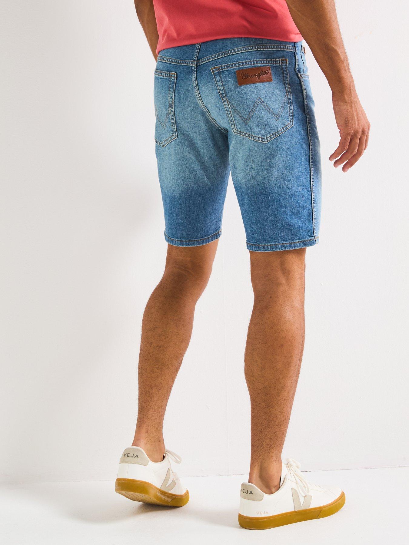  image of wrangler-texas-denim-shorts--dark-blue