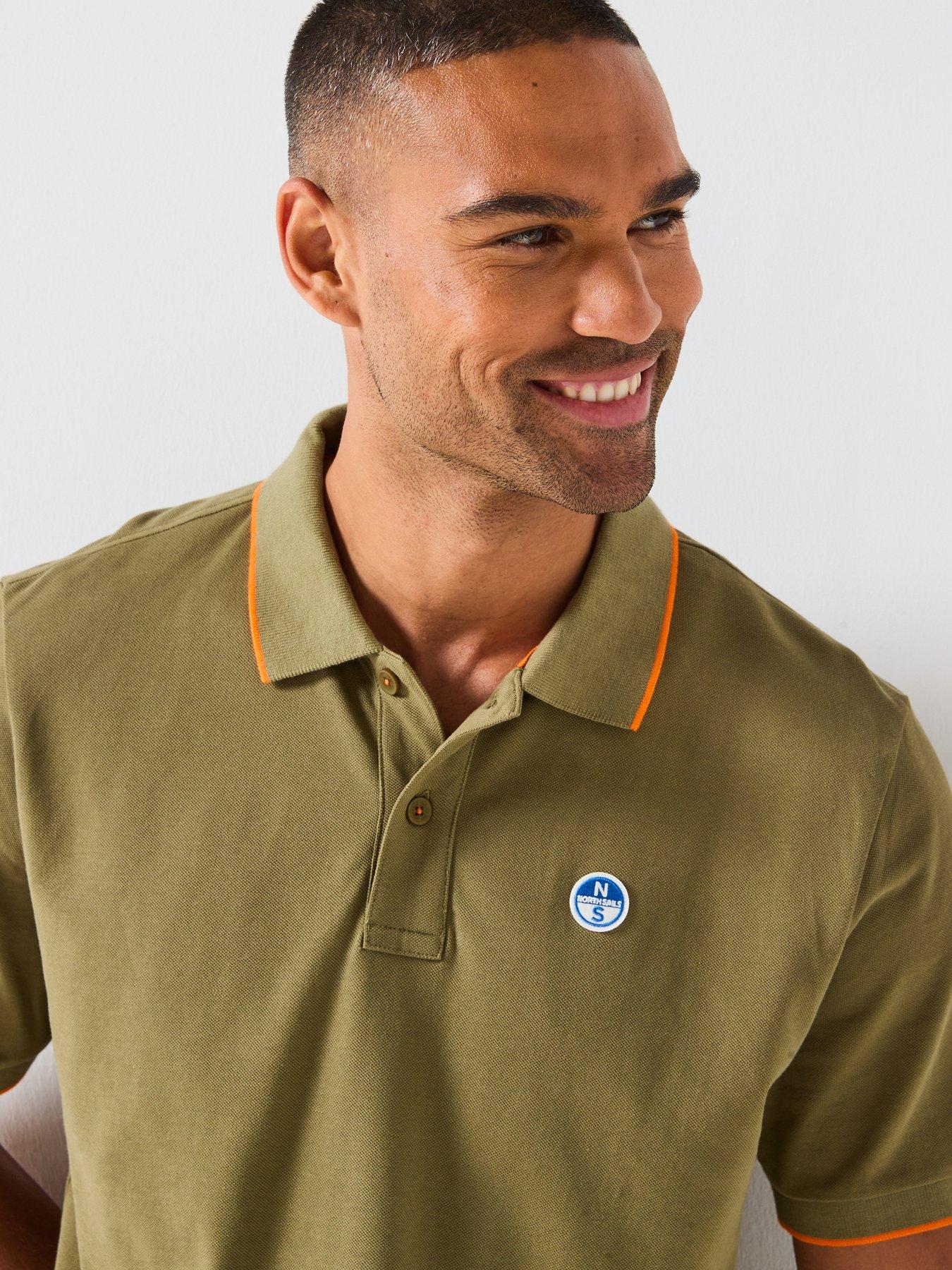 Image 6 of 6 of North Sails Tipped Collar Short Sleeve Polo Shirt - Dark Green