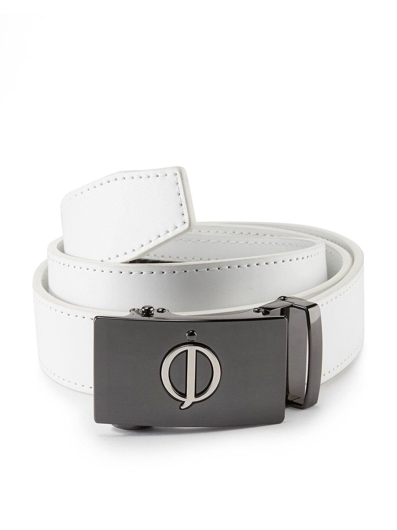 undefined Mens Golf Leather Belt - White