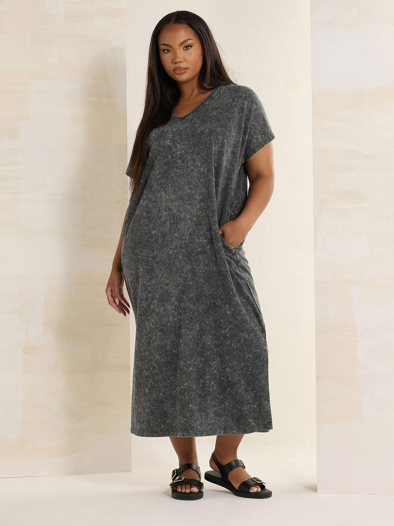 undefined Curve Acid Wash Throw On Dress