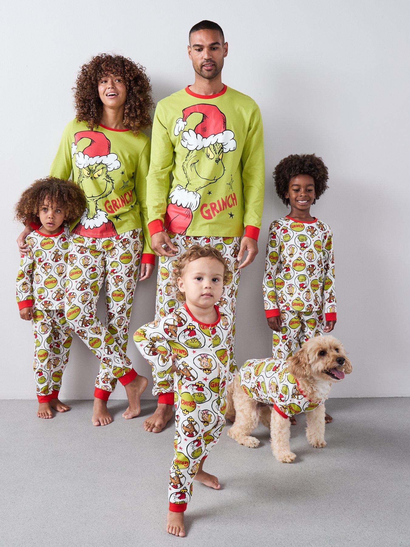 The Grinch Baby Grinch Family Christmas Sleepsuit  - Green