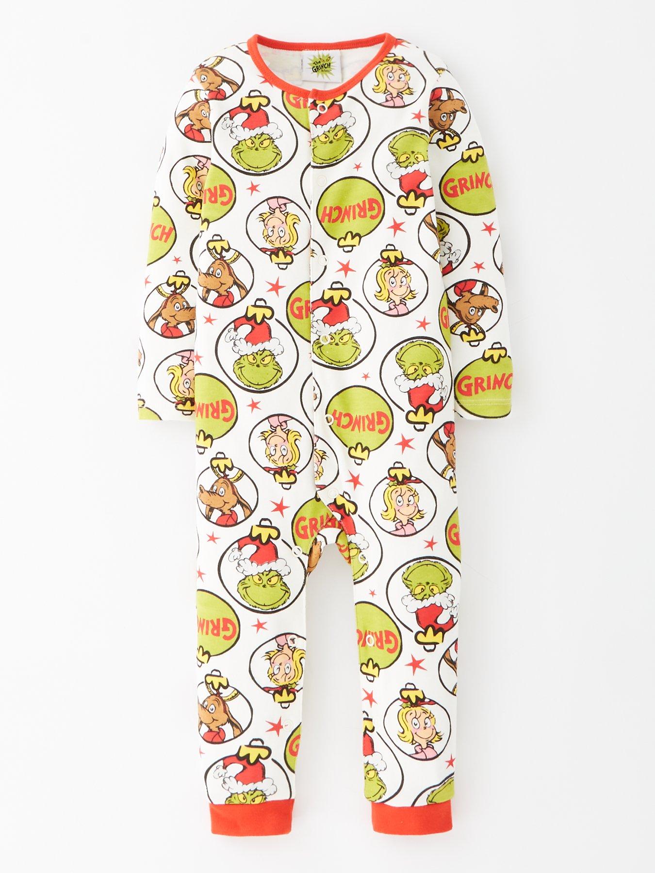 Image 2 of 5 of The Very Collection Baby Grinch Family Christmas Sleepsuit&nbsp; - Green