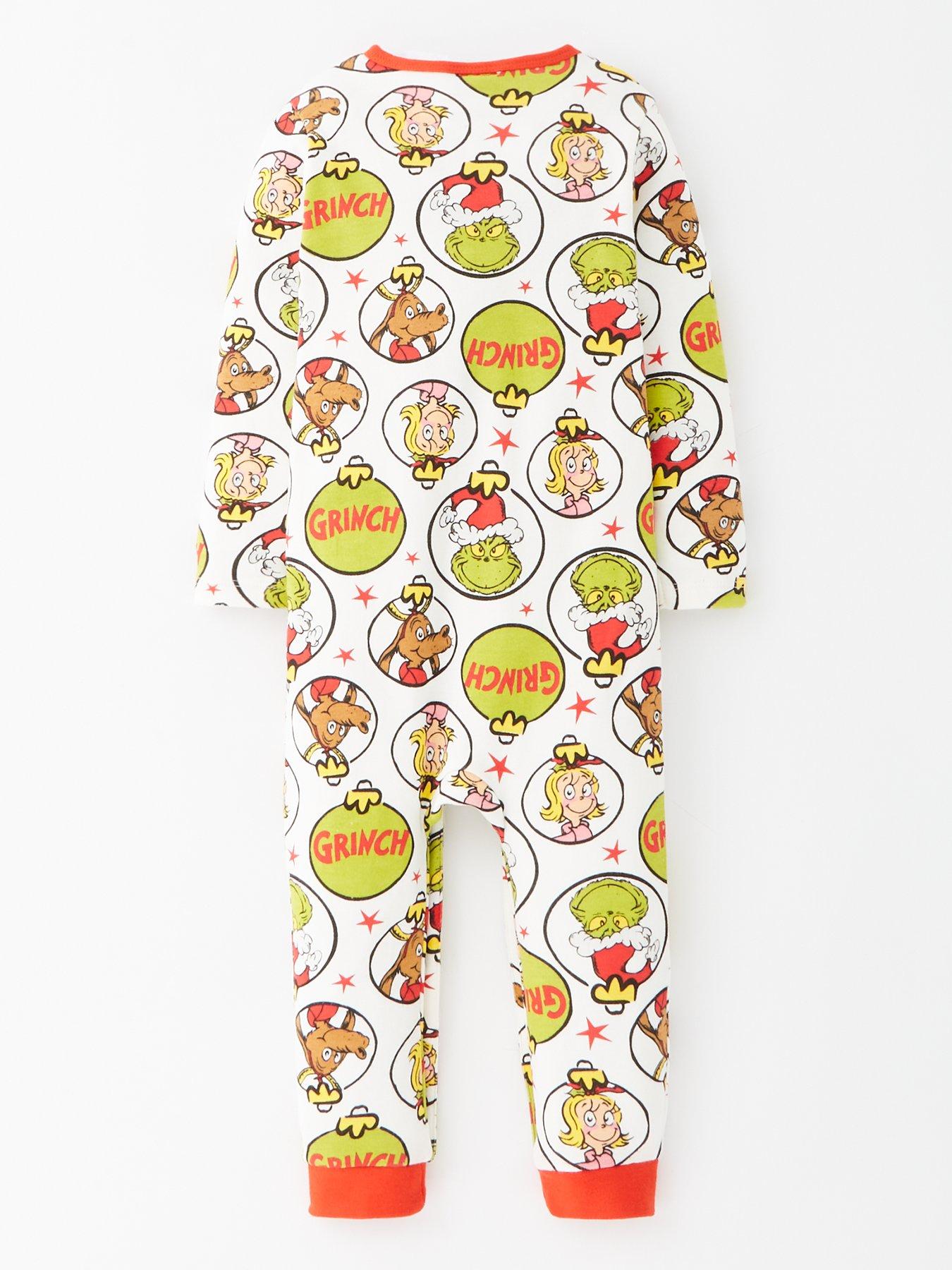 Image 3 of 5 of The Very Collection Baby Grinch Family Christmas Sleepsuit&nbsp; - Green