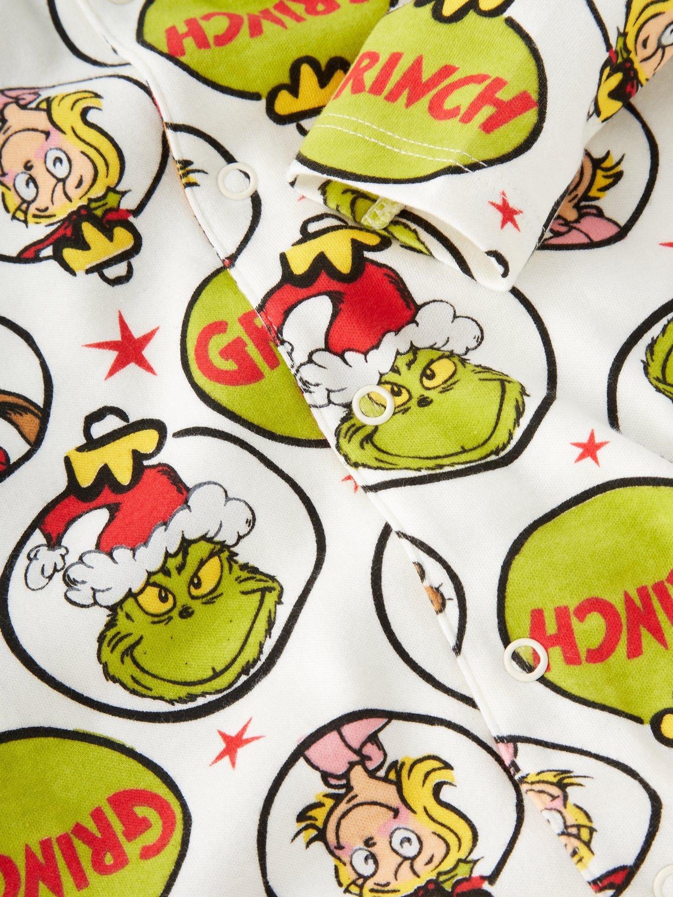 Image 5 of 5 of The Very Collection Baby Grinch Family Christmas Sleepsuit&nbsp; - Green