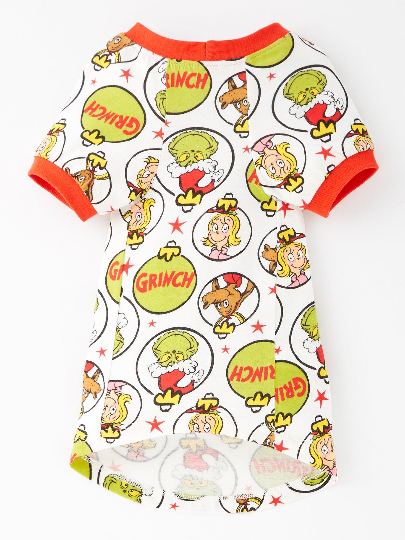 Image 3 of 5 of The Very Collection Grinch Dog Top Family Christmas Pyjamas - Green