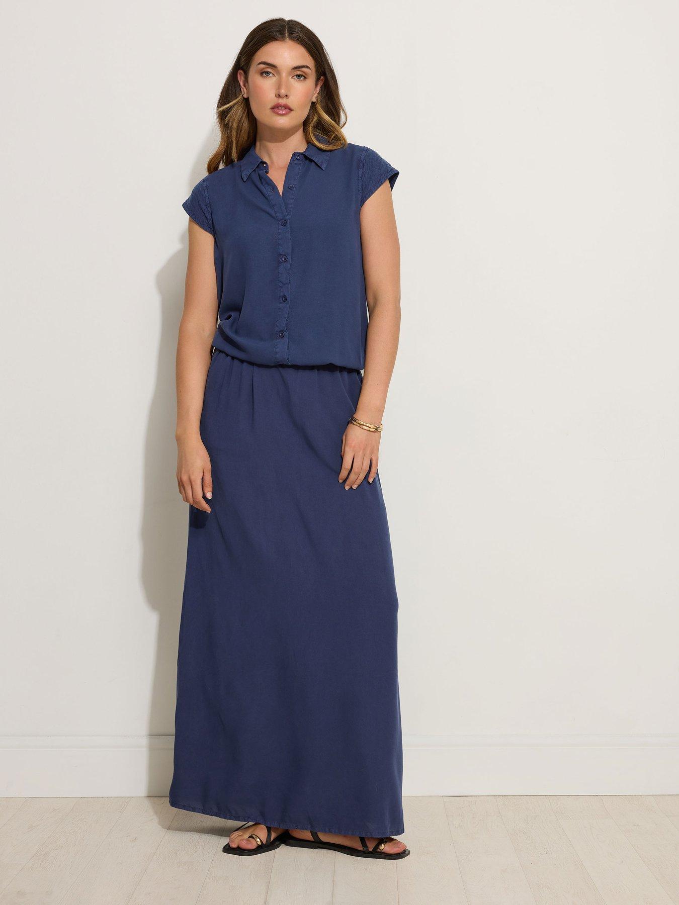  image of long-tall-sally-acid-wash-shirt-blue